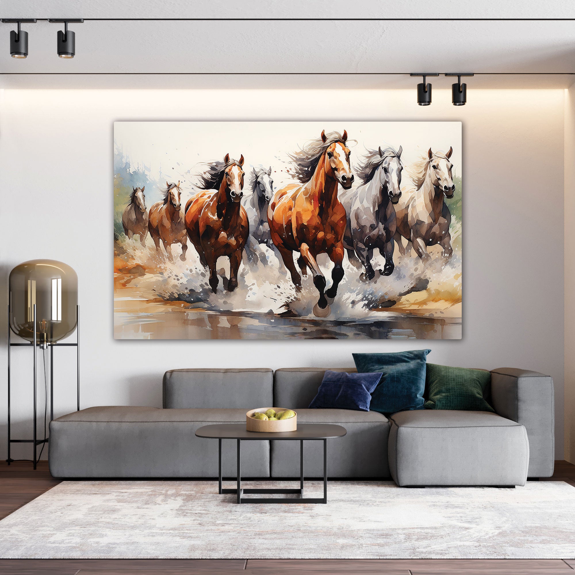 7 hoses running vastu Canvas painting Big Size Wall Art for living room,Bedroom,Drawing room,Hotels