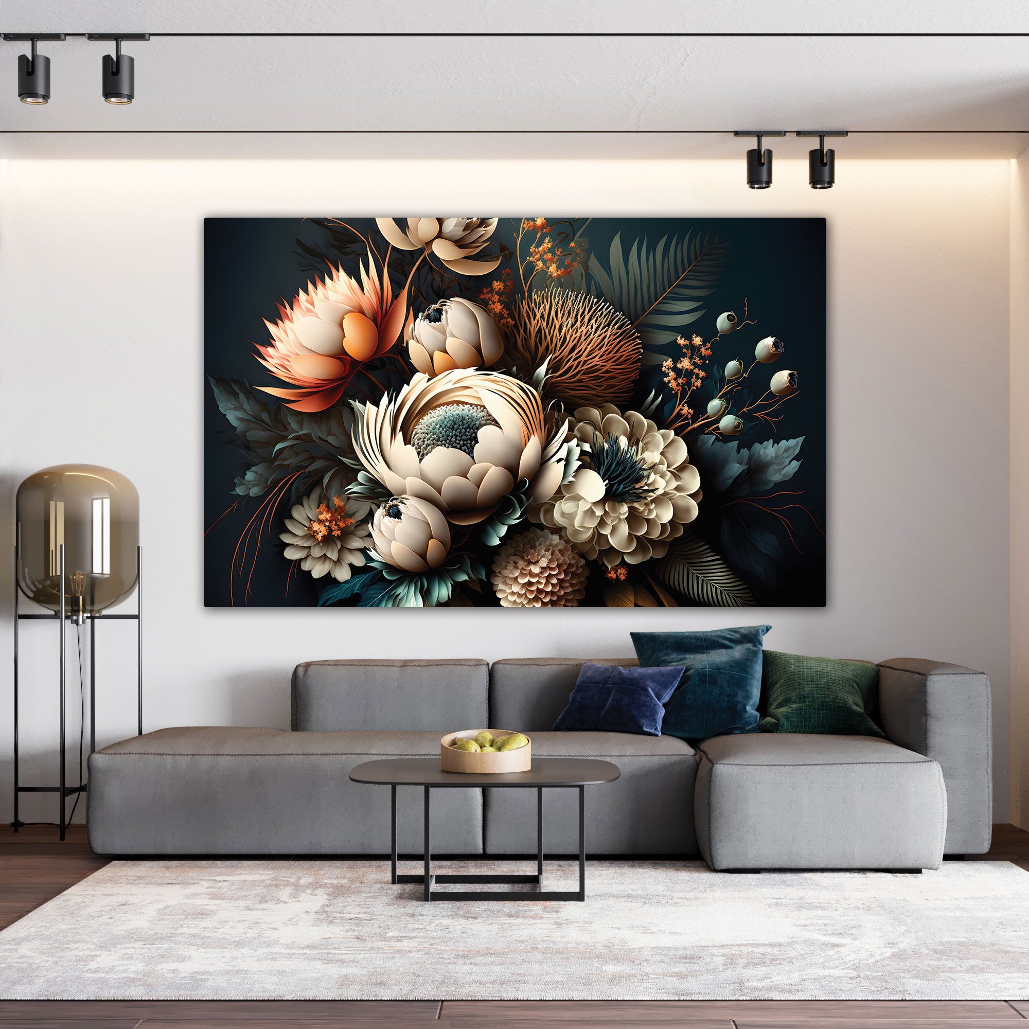 3d flowers Canvas painting with frame Big Size Wall Art for living room,Bedroom,Drawing room,Hotels