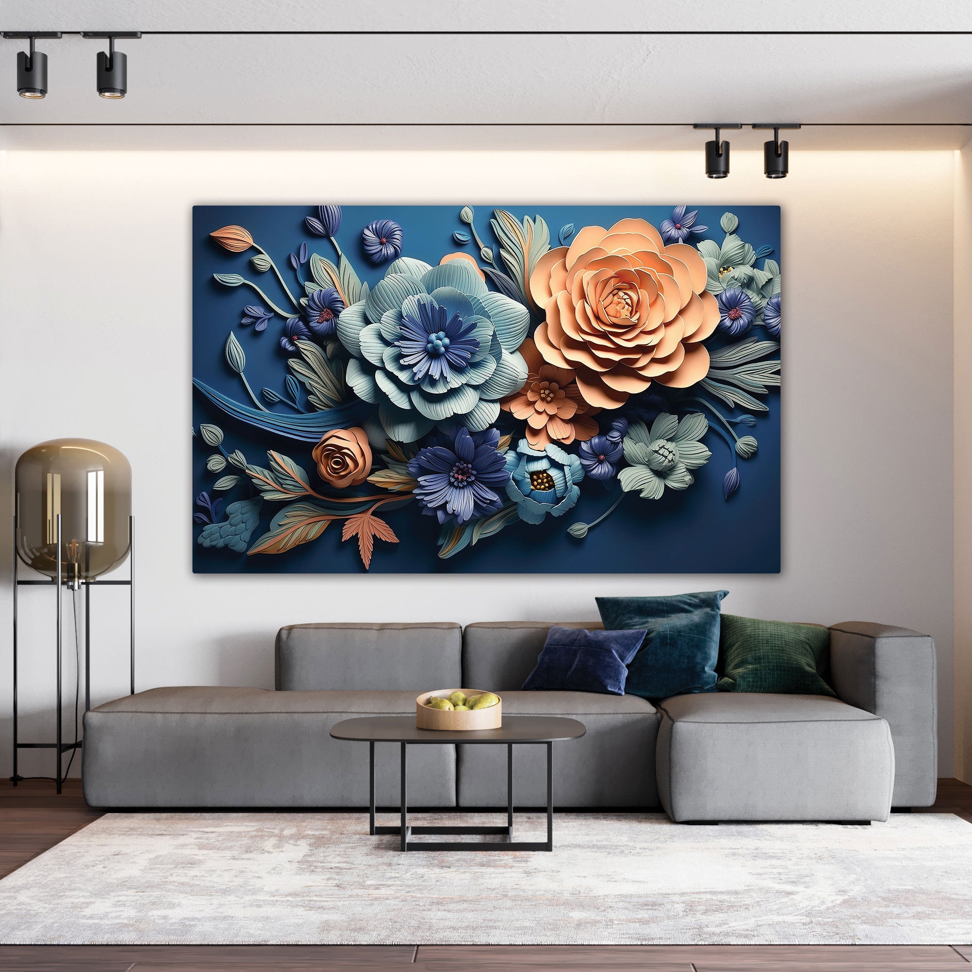 Modern flowers Canvas painting with frame Big Size Wall Art for living room,Bedroom,Drawing room,Hotels