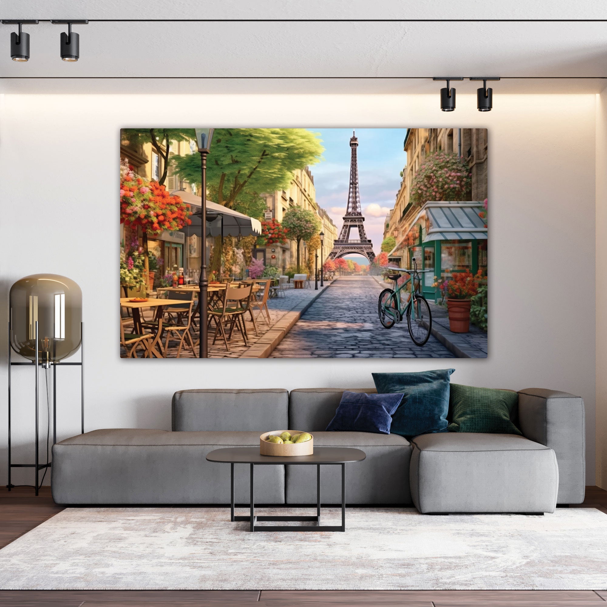 Cafe paris Canvas painting with frame Big Size Wall Art for living room,Bedroom,Drawing room,Hotels
