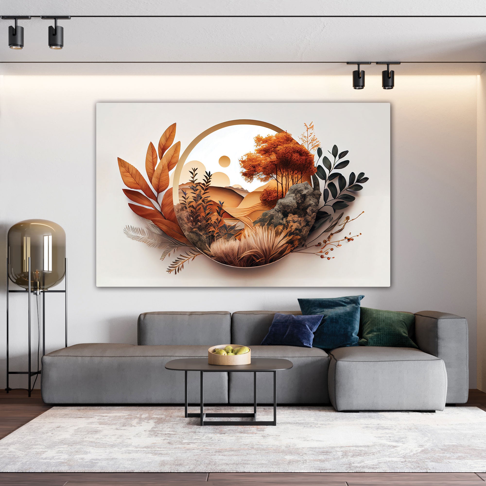 GoldenAbstract Canvas painting with frame Big Size Wall Art for living room,Bedroom,Drawing room,Hotels