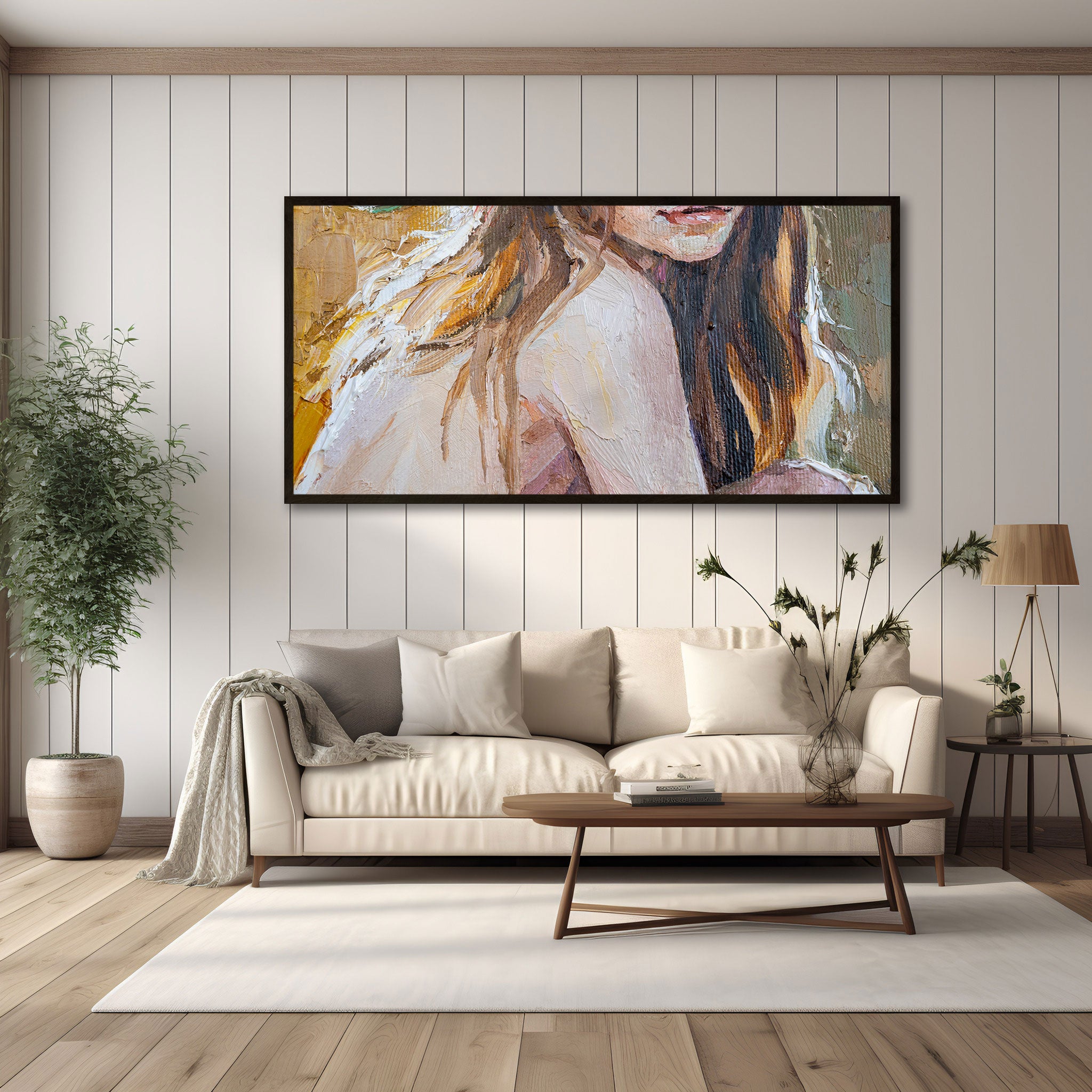 WomenAbstract Canvas painting with frame Big Size Wall Art for living room,Bedroom,Drawing room,Hotels