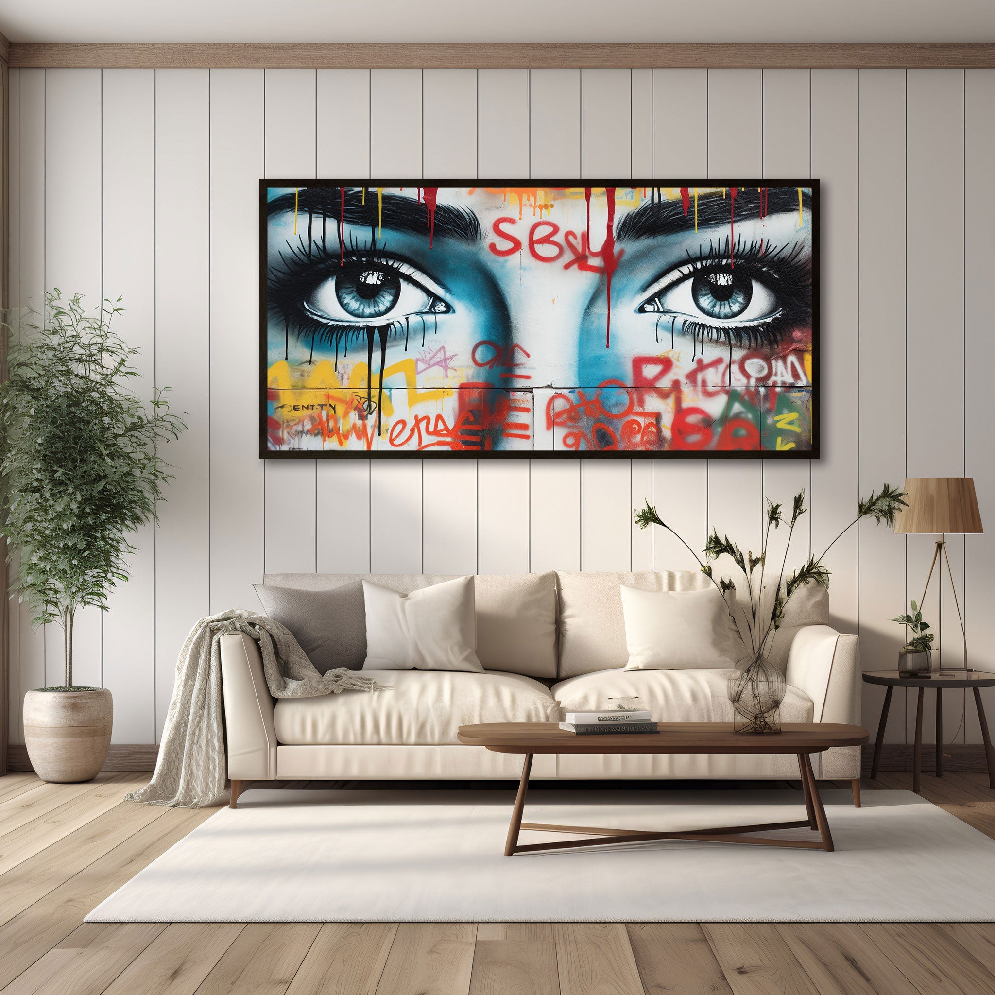 Graffiti womanAbstract Canvas painting with frame Big Size Wall Art for living room,Bedroom,Drawing room,Hotels