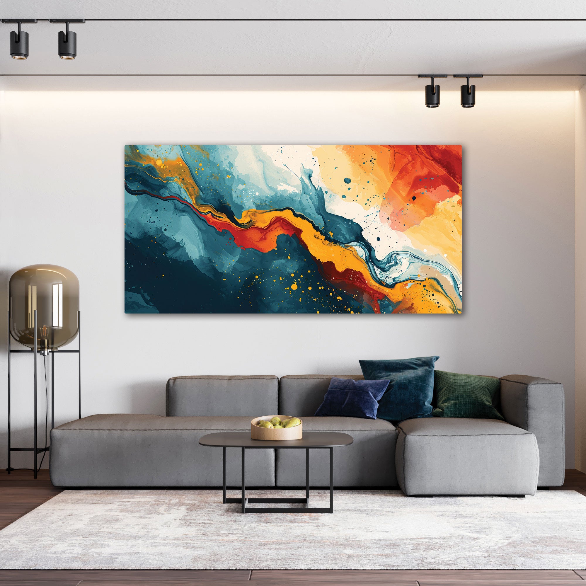 Abstract Canvas painting with frame Big Size Wall Art for living room,Bedroom,Drawing room,Hotels