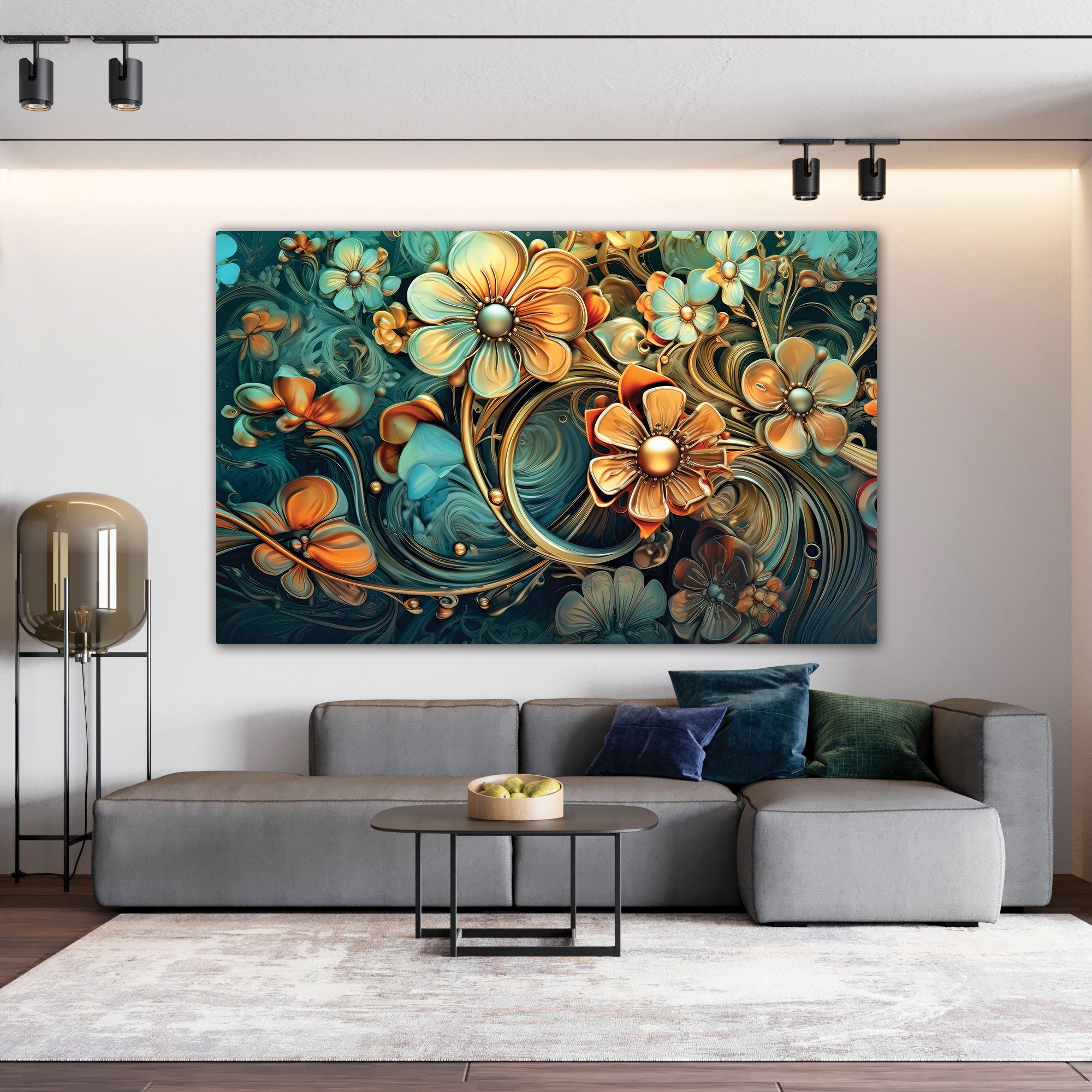 Multi colour flower Canvas painting with frame Big Size Wall Art for living room,Bedroom,Drawing room,Hotels