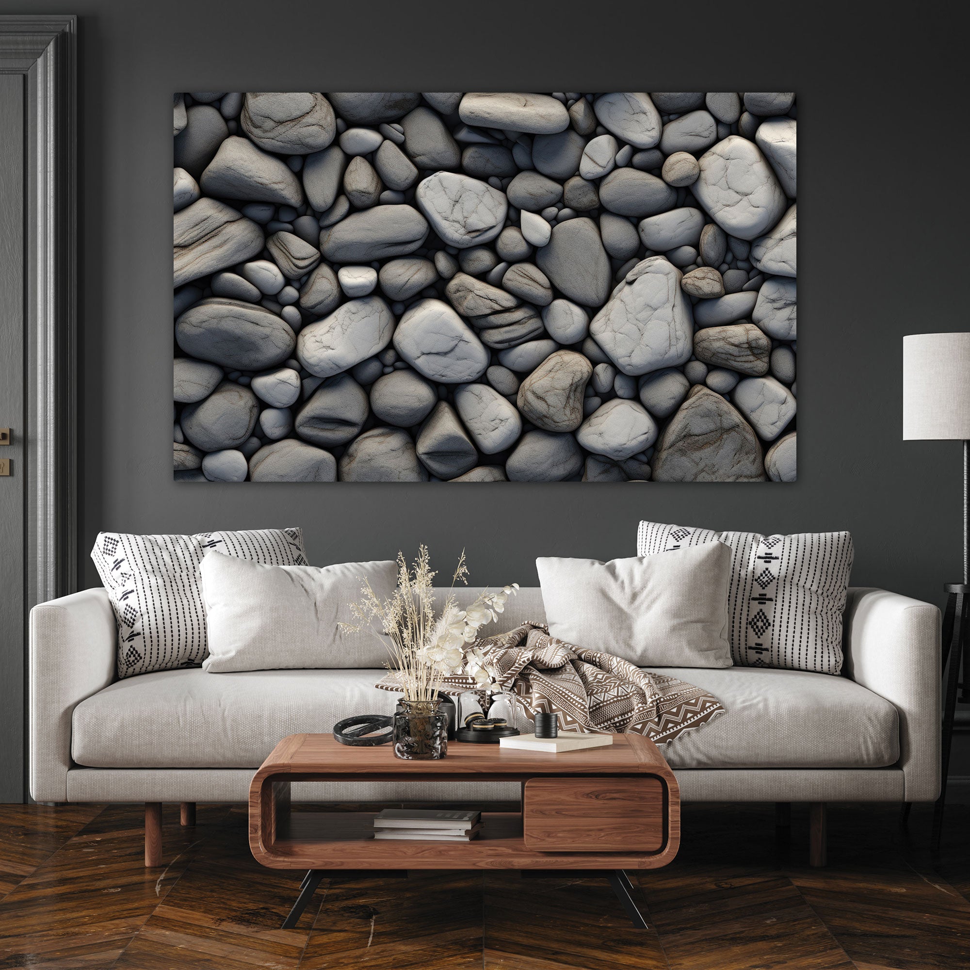 Rocks Abstract Canvas painting with frame Big Size Wall Art for living room,Bedroom,Drawing room,Hotels
