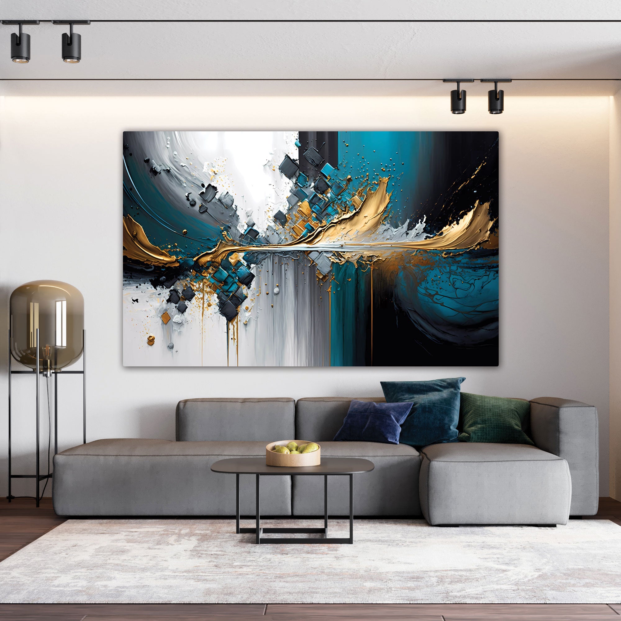Splashes of bright paint Canvas painting with frame Big Size Wall Art for living room,Bedroom,Drawing room,Hotels
