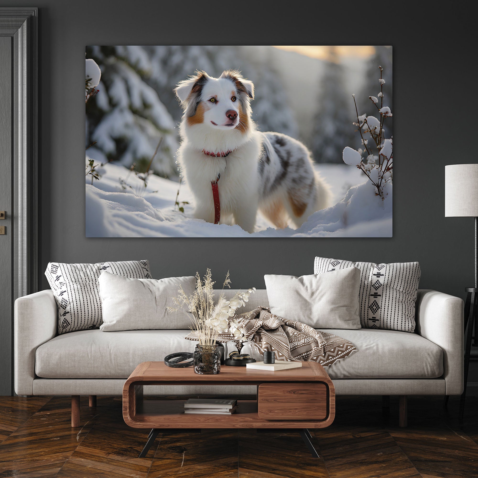 Dog Canvas painting with frame Big Size Wall Art for living room,Bedroom,Drawing room,Hotels