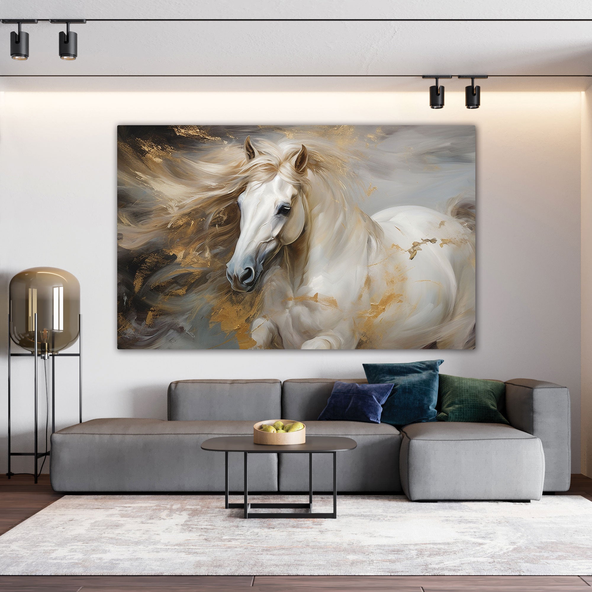 Modern horse Canvas painting with frame Big Size Wall Art for living room,Bedroom,Drawing room,Hotels
