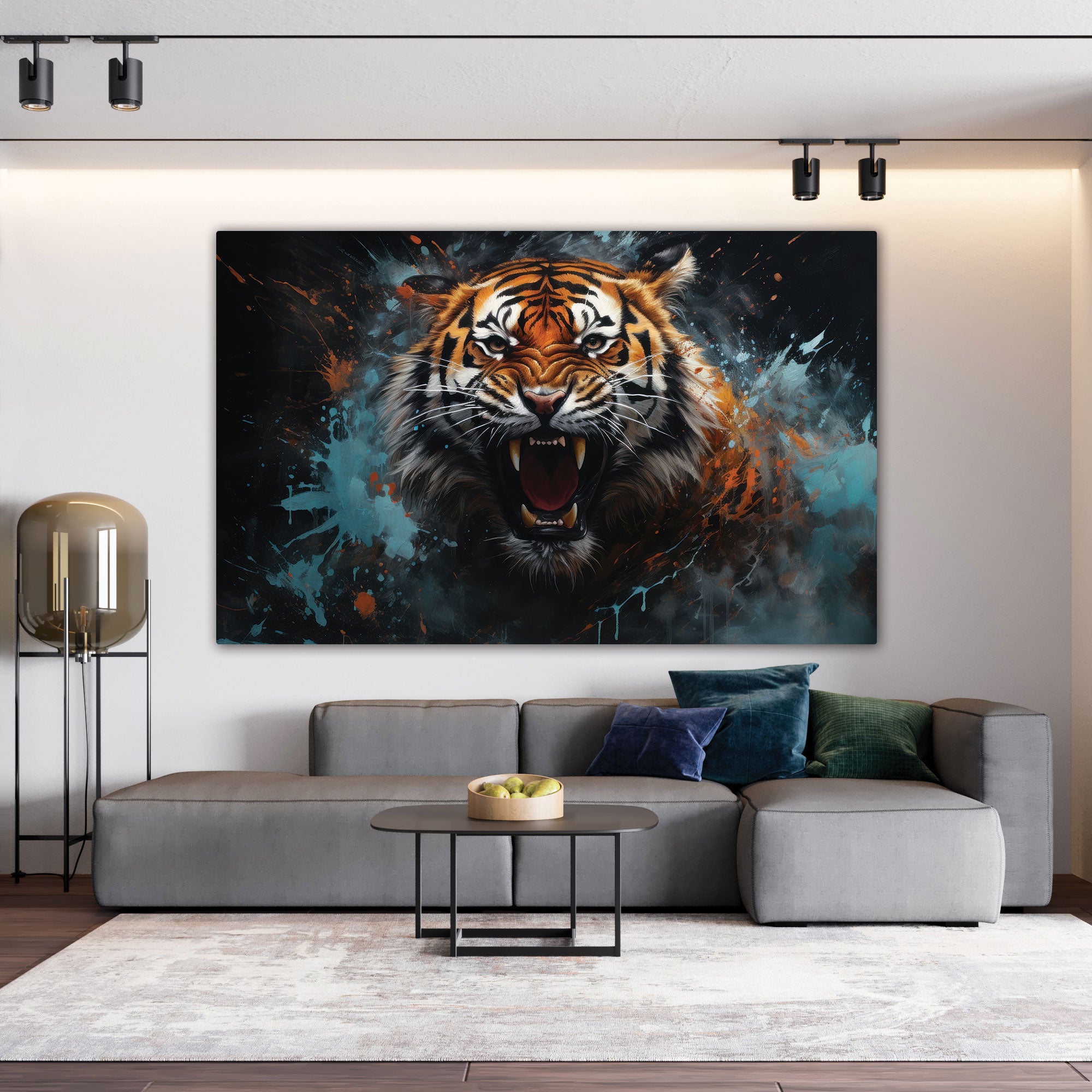 TigerAbstract Canvas painting with frame Big Size Wall Art for living room,Bedroom,Drawing room,Hotels