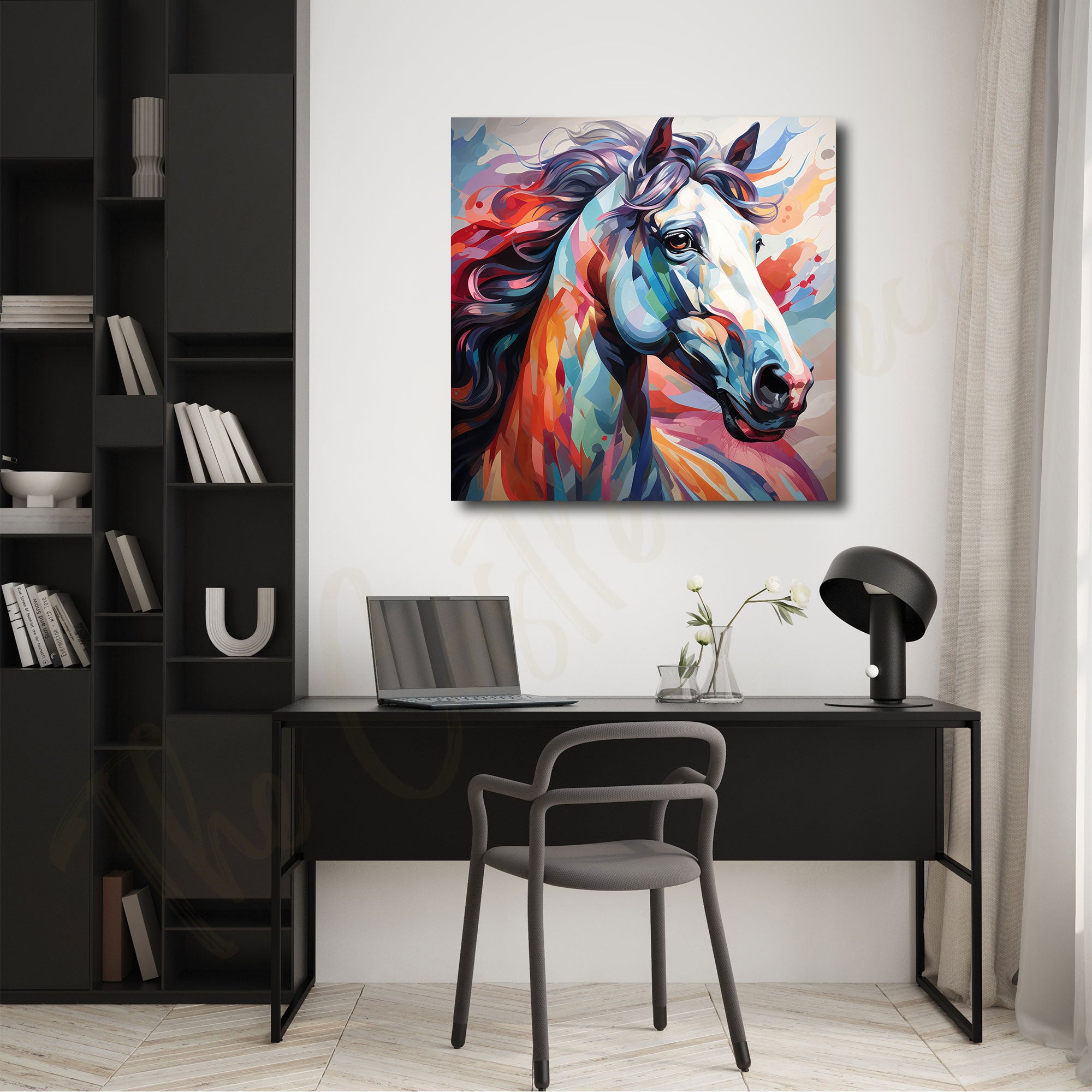 Horses with frame Big Size Wall Art for living room,Bedroom,Drawing room,Hotels