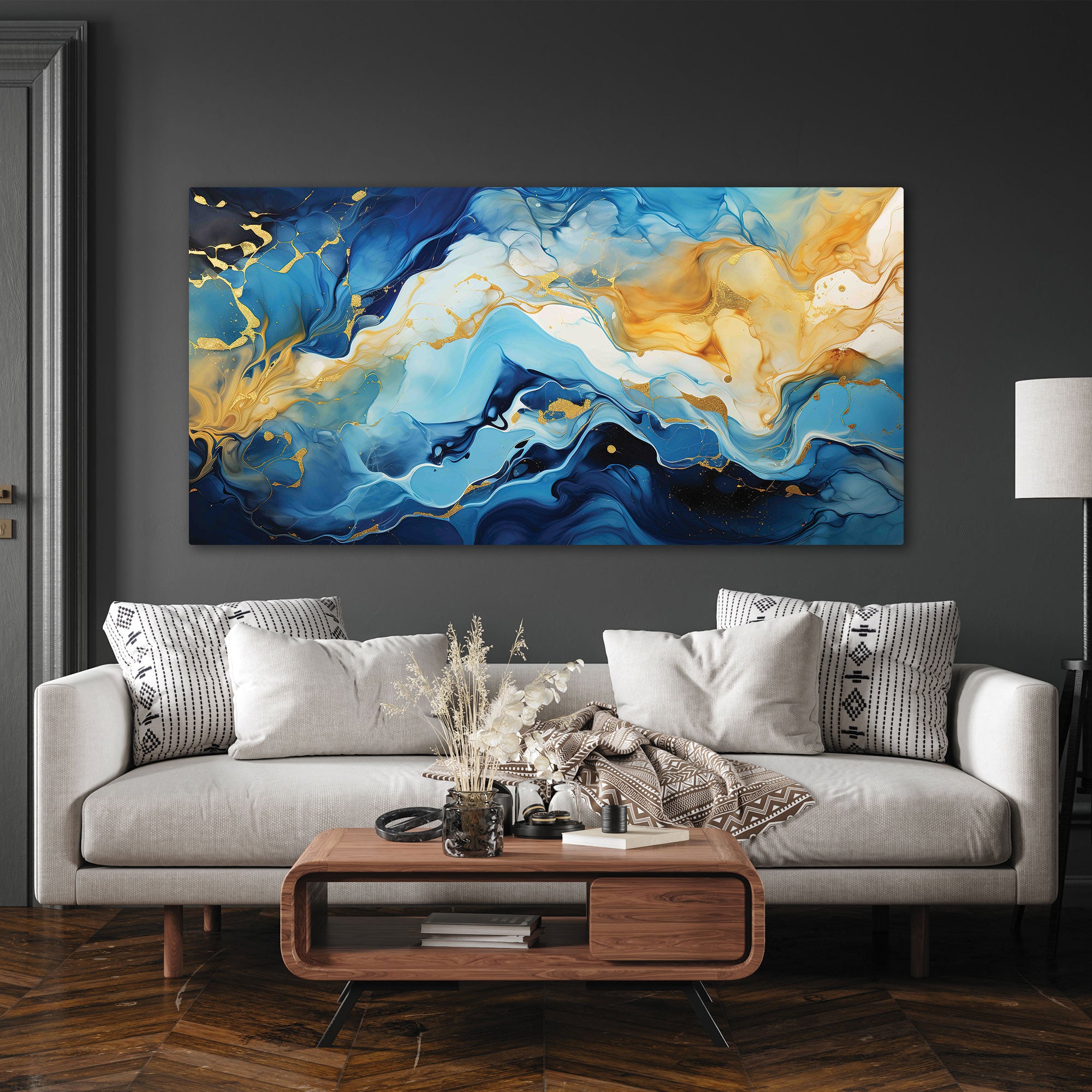 MarbleAbstract Canvas painting with frame Big Size Wall Art for living room,Bedroom,Drawing room,Hotels