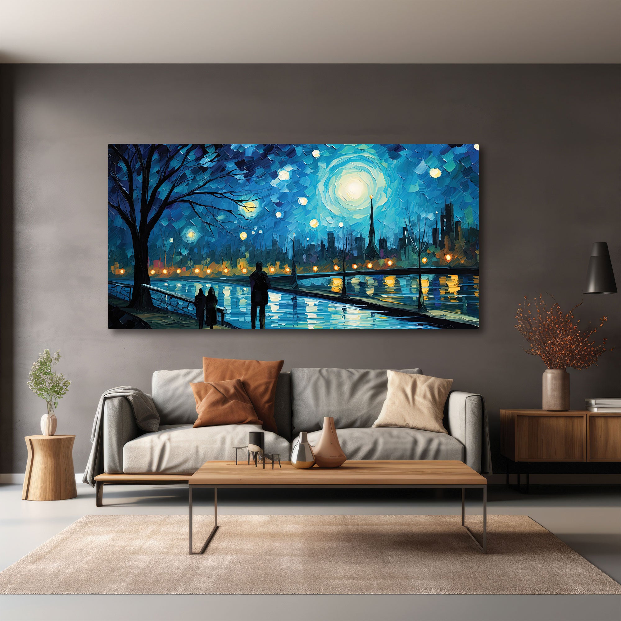 MidnightAbstract Canvas painting with frame Big Size Wall Art for living room,Bedroom,Drawing room,Hotels