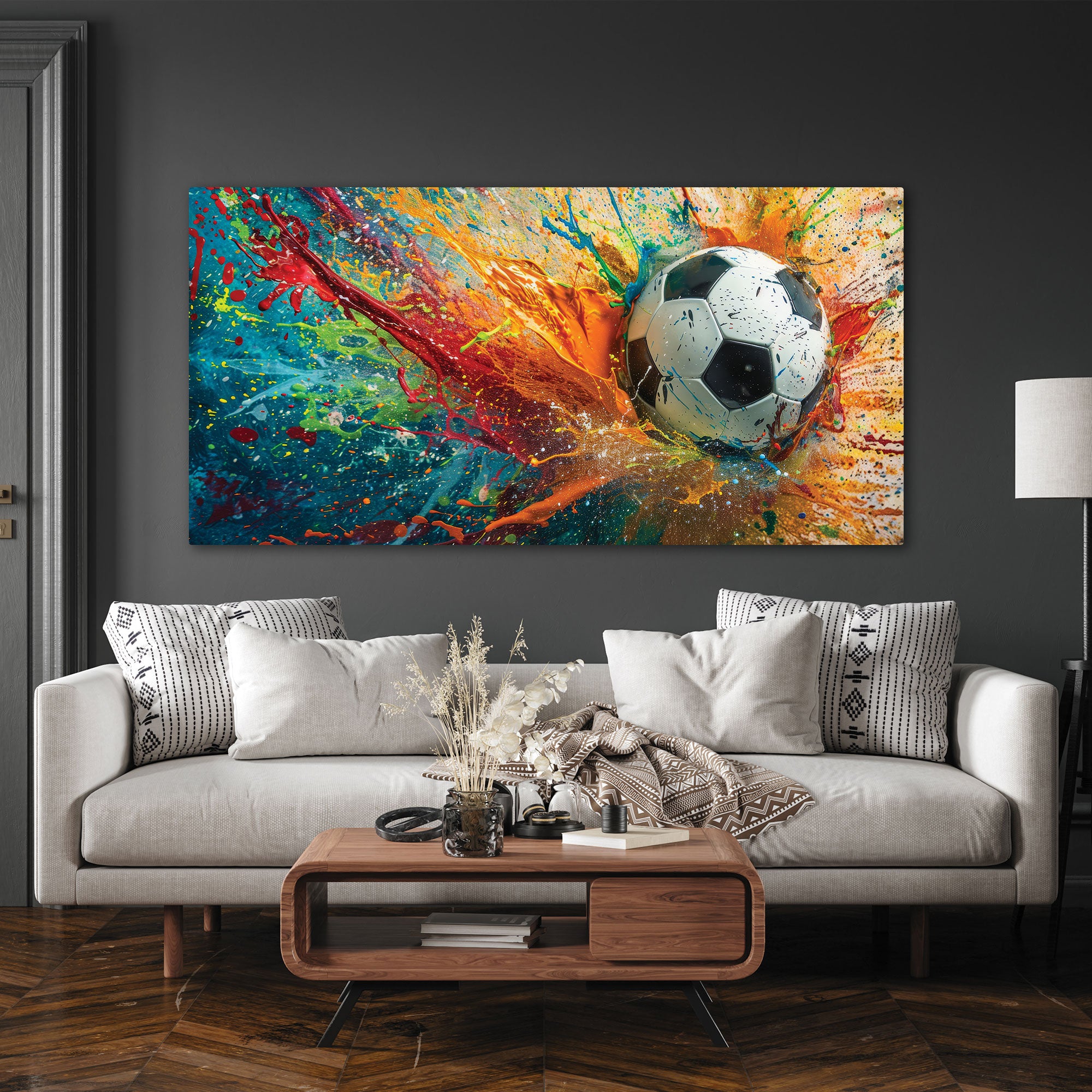 FootballAbstract Canvas painting with frame Big Size Wall Art for living room,Bedroom,Drawing room,Hotels