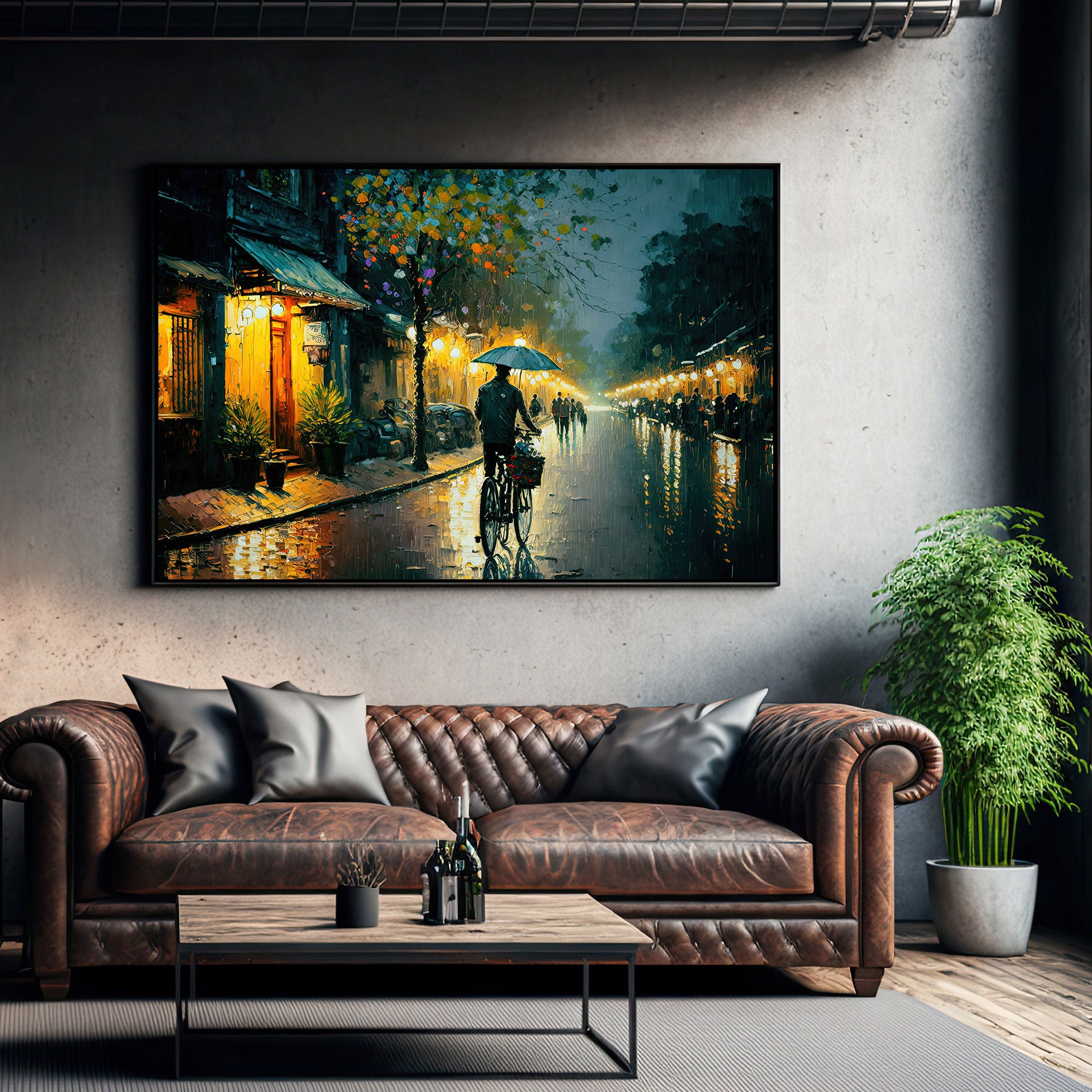 NightAbstract Canvas painting with frame Big Size Wall Art for living room,Bedroom,Drawing room,Hotels