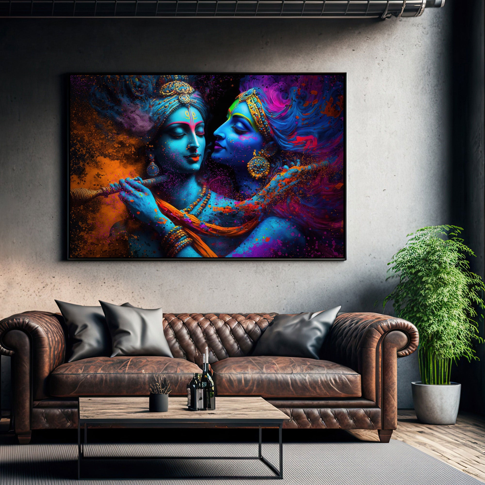 Radha krishna love Canvas painting Big Size Wall Art for living room,Bedroom,Drawing room,Hotels