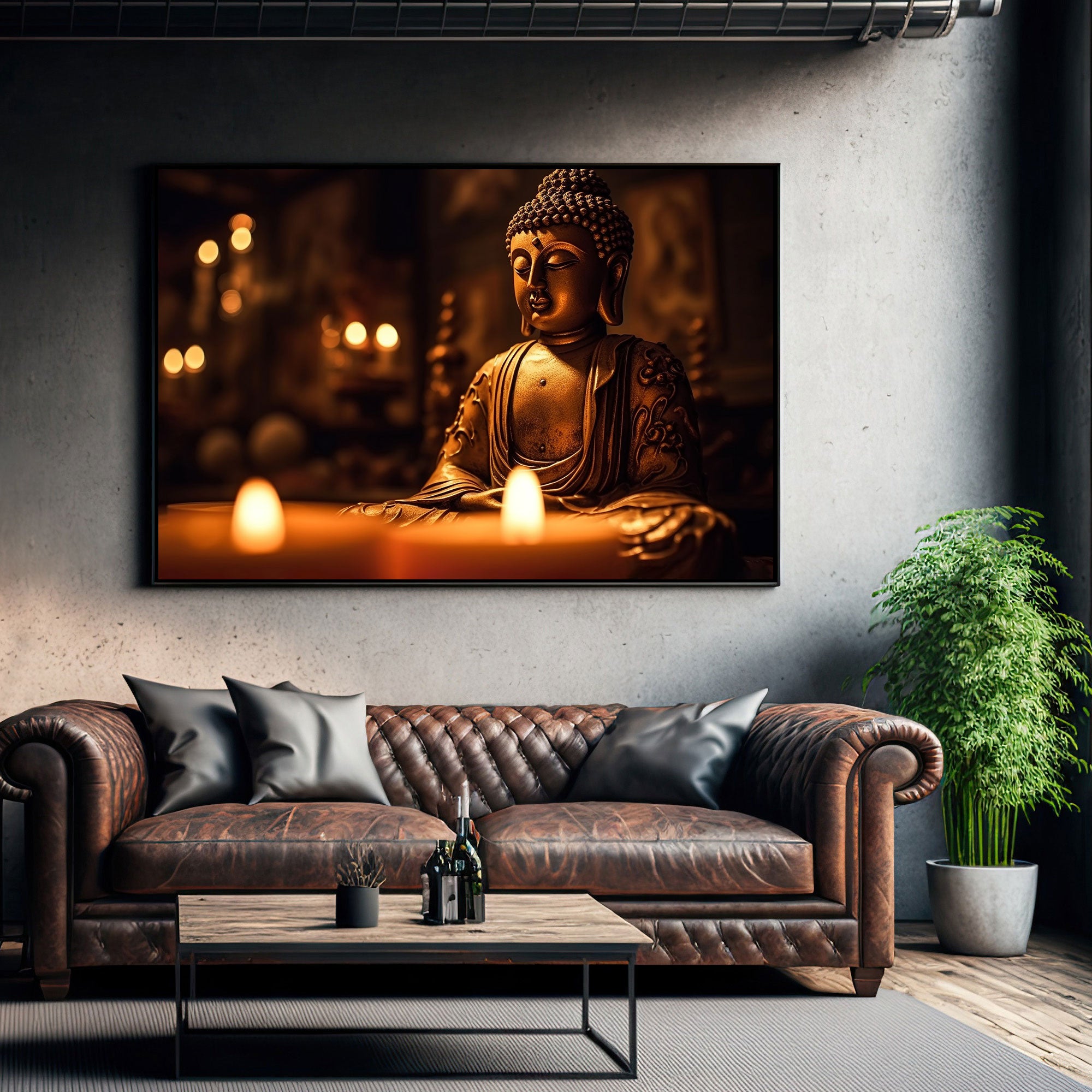 Budha art Canvas painting with frame Big Size Wall Art for living room,Bedroom,Drawing room,Hotels
