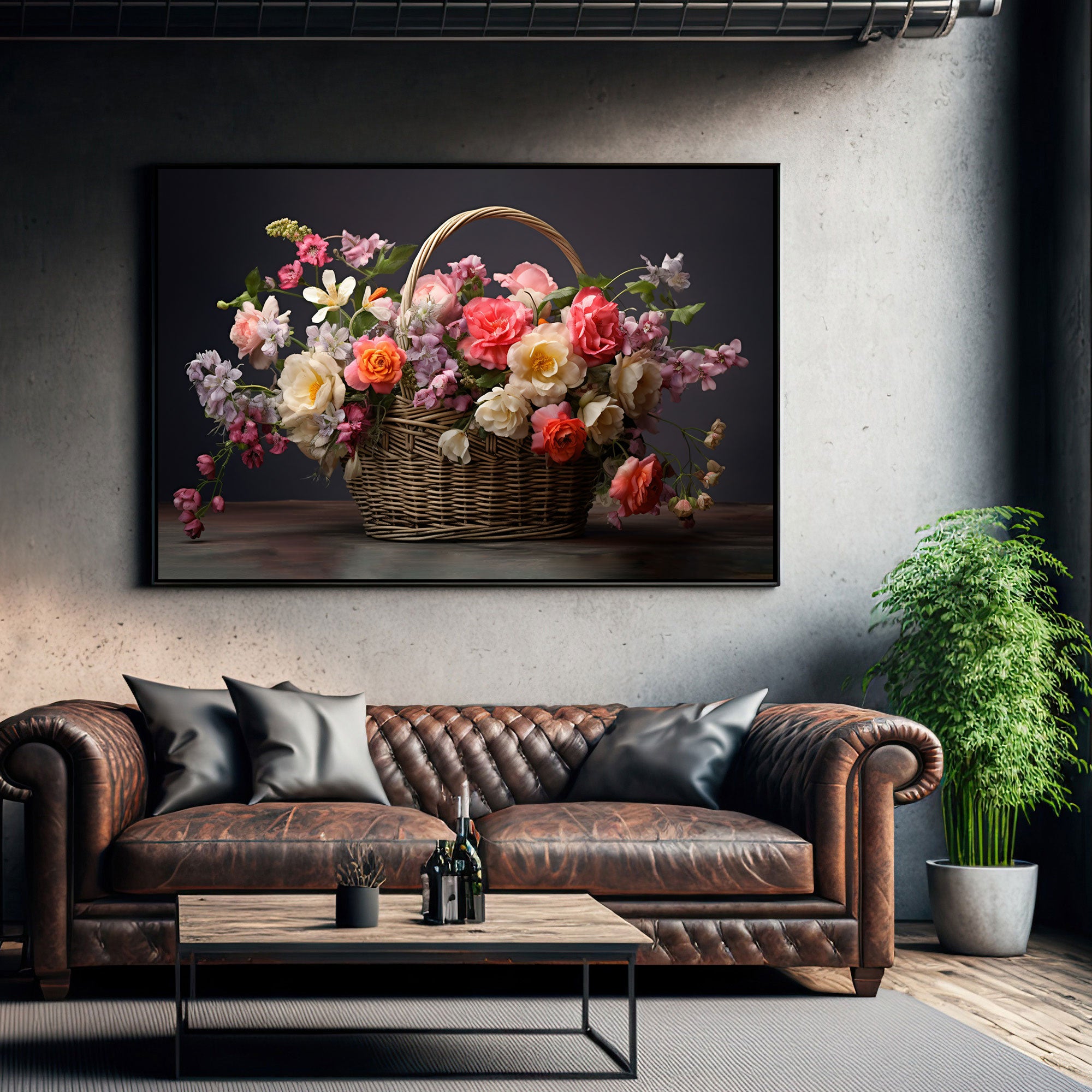 FlowersAbstract Canvas painting with frame Big Size Wall Art for living room,Bedroom,Drawing room,Hotels