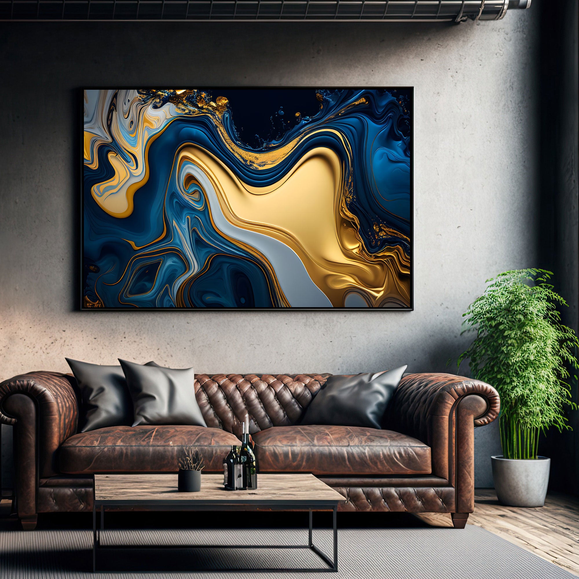 MarbleAbstract Canvas painting with frame Big Size Wall Art for living room,Bedroom,Drawing room,Hotels
