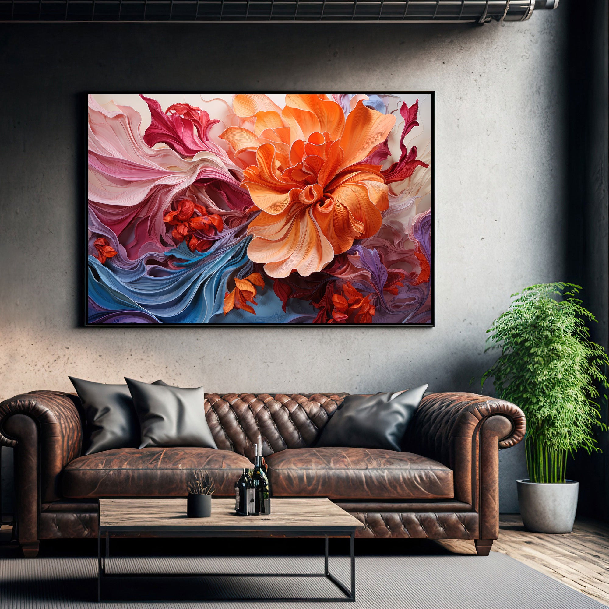 Modern Abstract Canvas painting with frame Big Size Wall Art for living room, Bedroom,Drawing room,Hotels