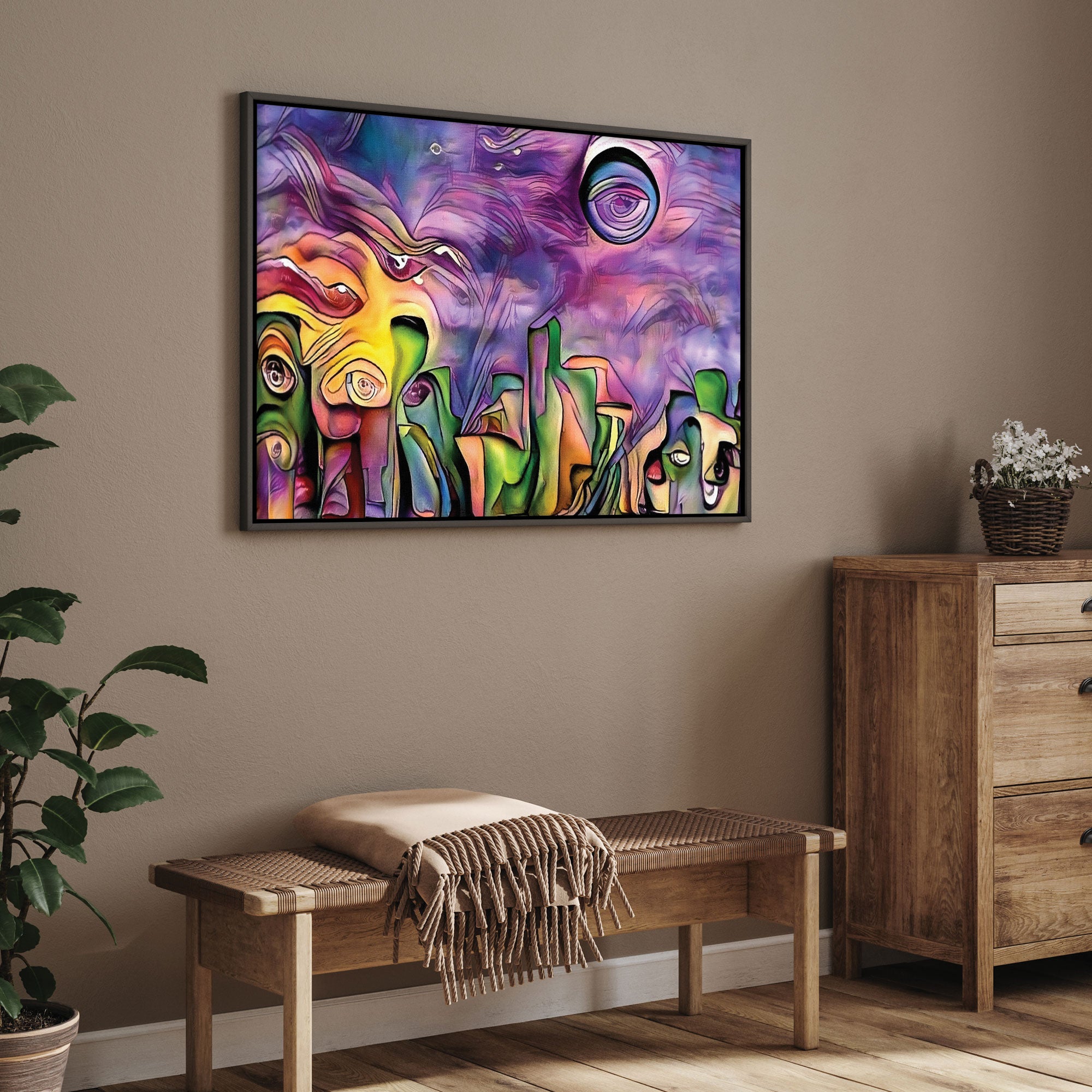 Swirly shapesAbstract Canvas painting with frame Big Size Wall Art for living room,Bedroom,Drawing room,Hotels