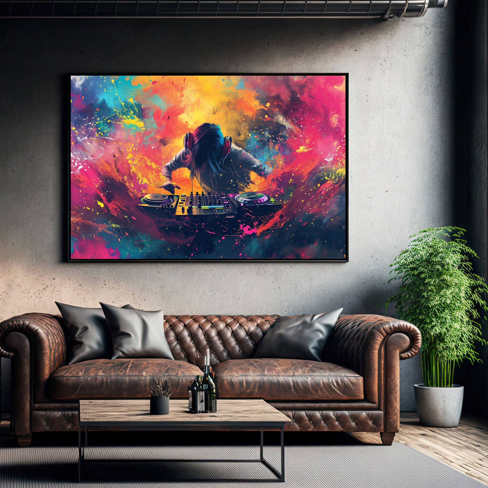 DiscoAbstract Canvas painting with frame Big Size Wall Art for living room,Bedroom,Drawing room,Hotels