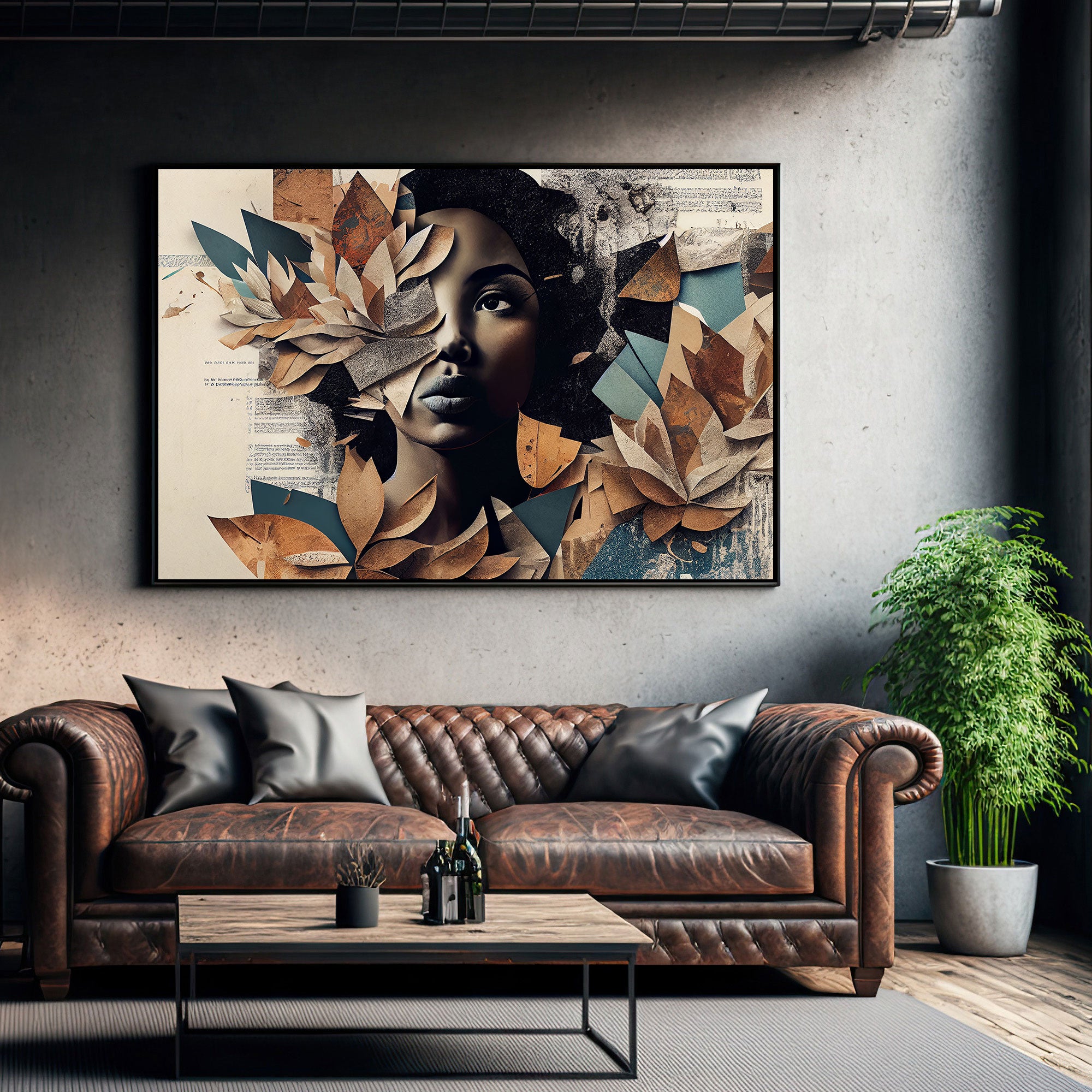 Women face Canvas painting with frame Big Size Wall Art for living room,Bedroom,Drawing room,Hotels