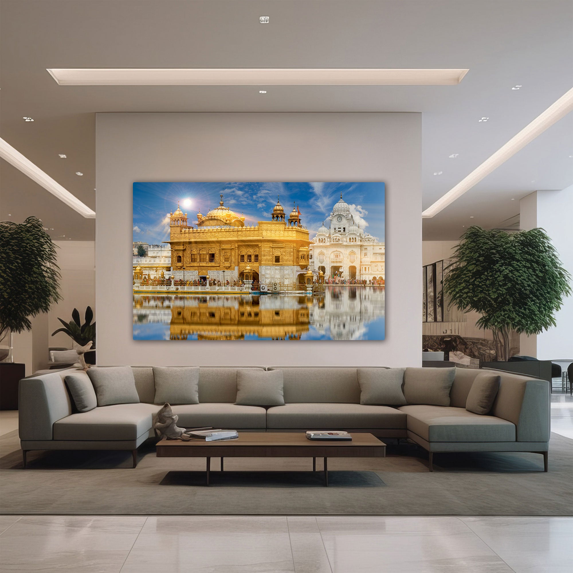 Darbar sahib/Golden temple Canvas painting with frame Big Size Wall Art for living room,Bedroom,Drawing room,Hotels