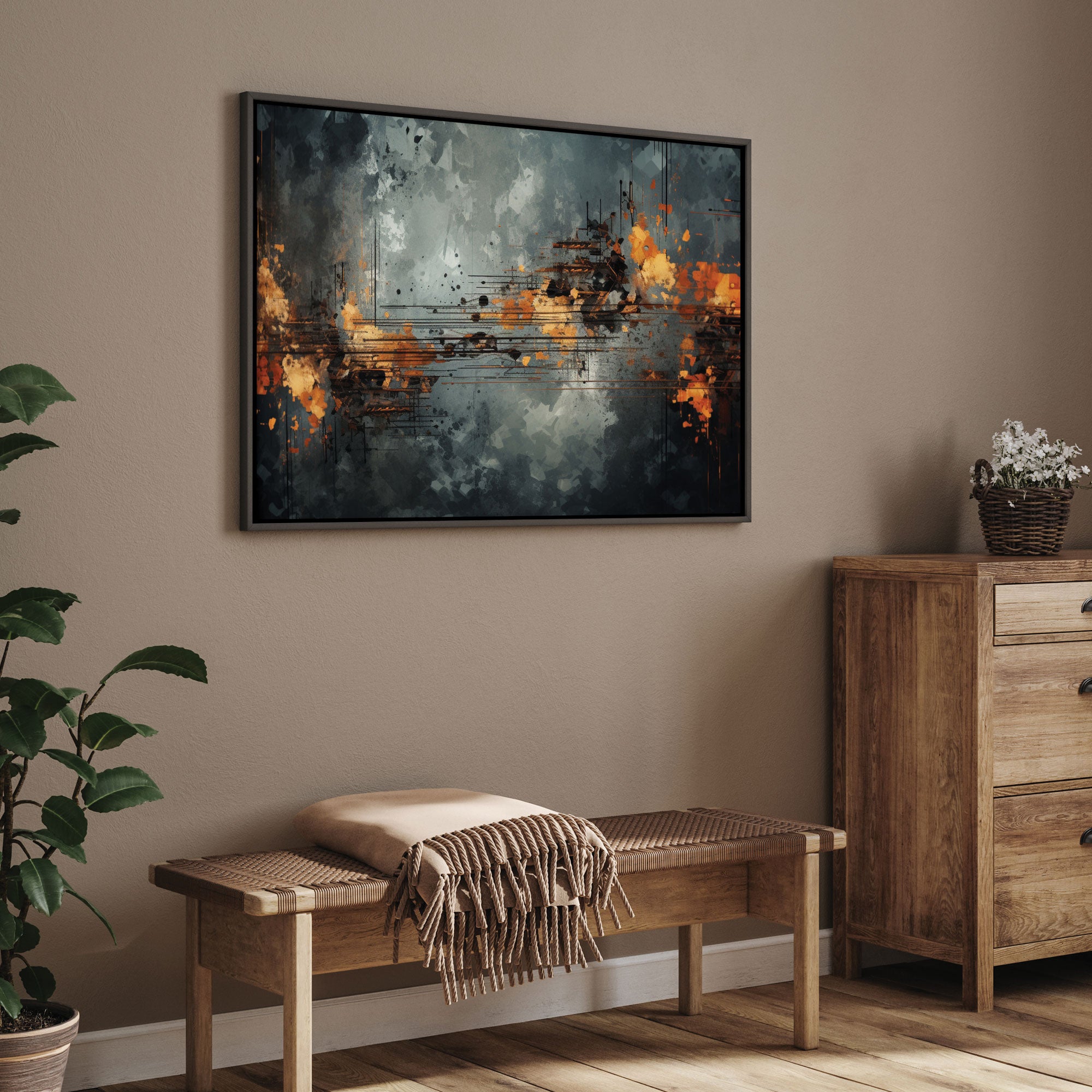 Abstract Canvas painting with frame Big Size Wall Art for living room,Bedroom,Drawing room,Hotels