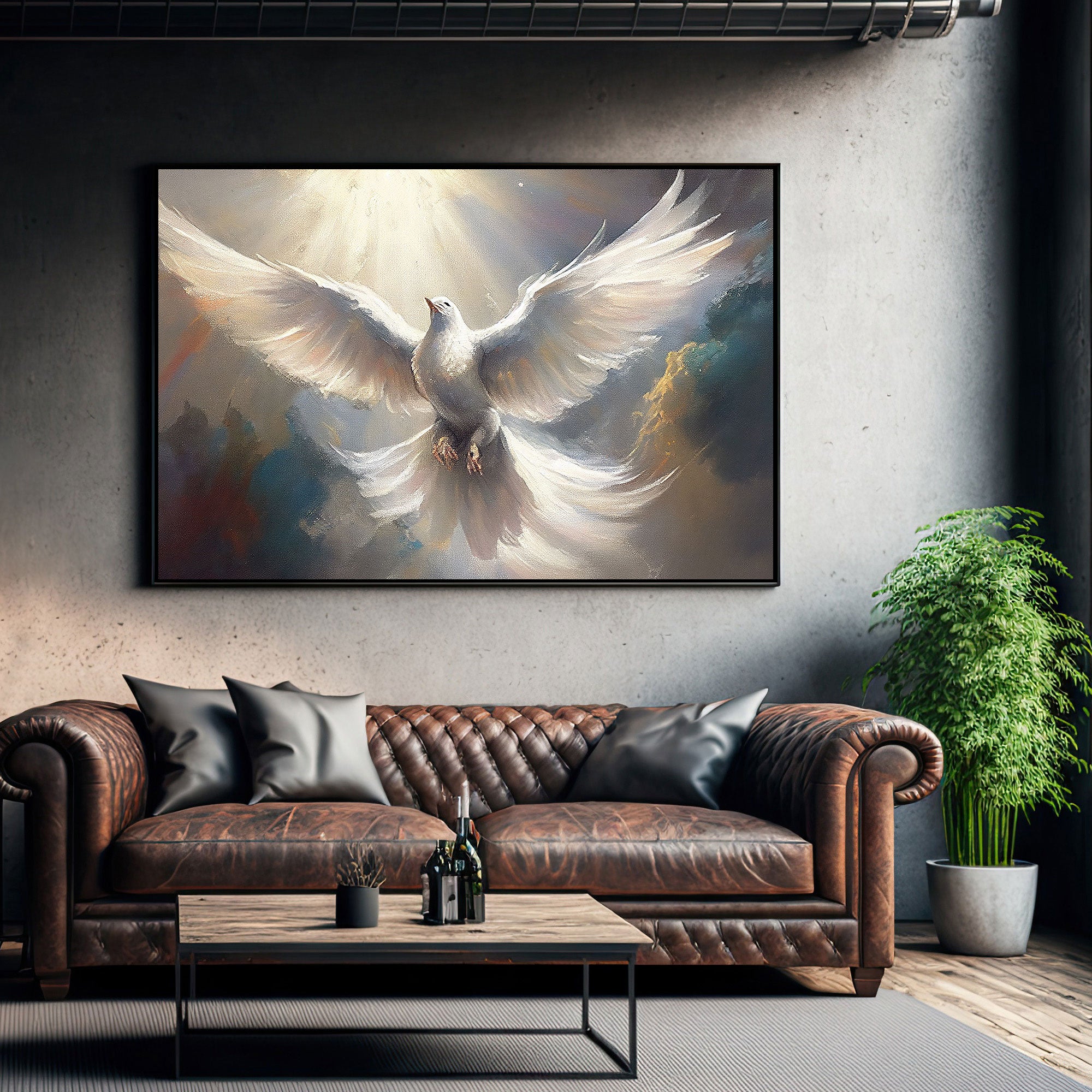 PigeonAbstract Canvas painting with frame Big Size Wall Art for living room,Bedroom,Drawing room,Hotels