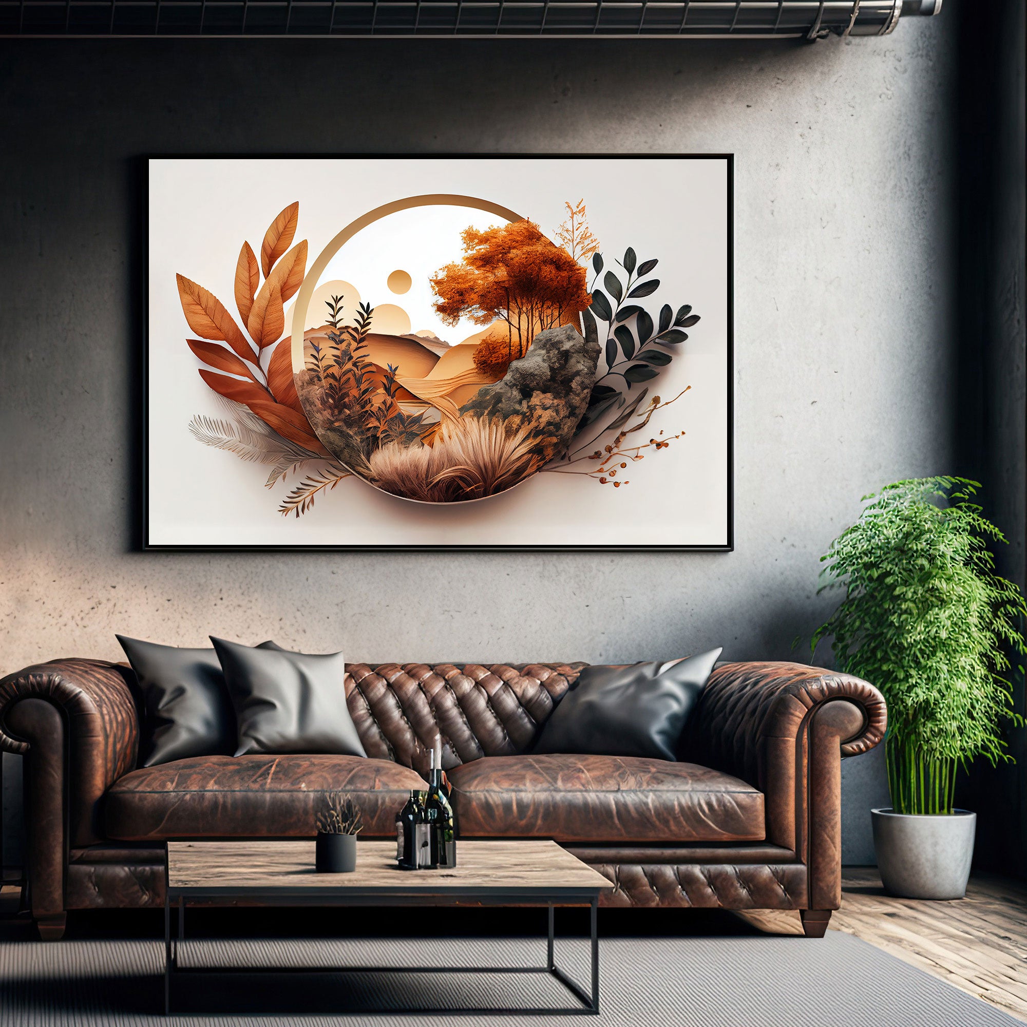 GoldenAbstract Canvas painting with frame Big Size Wall Art for living room,Bedroom,Drawing room,Hotels