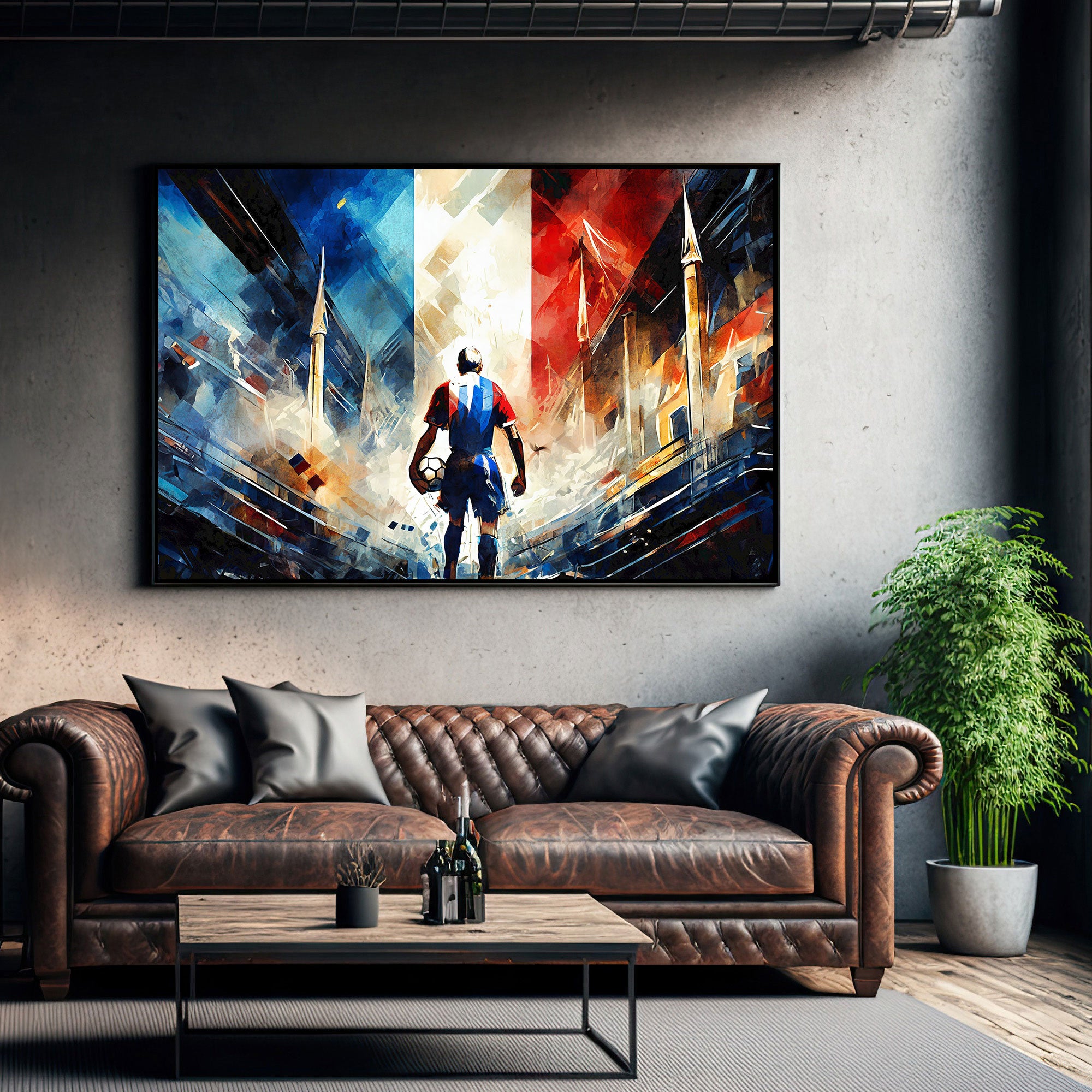 Football Abstract Canvas painting with frame Big Size Wall Art for living room,Bedroom,Drawing room,Hotels