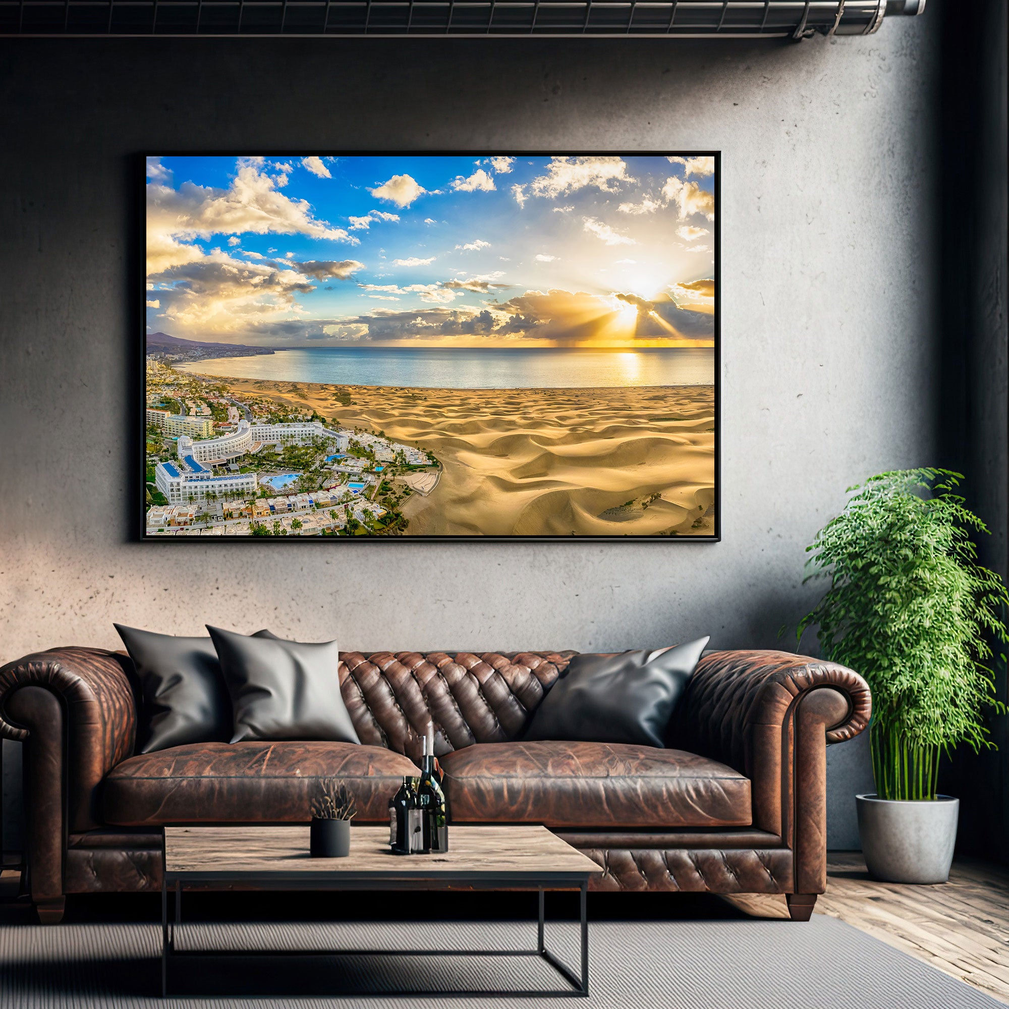 Seawater Canvas painting with frame Big Size Wall Art for living room,Bedroom,Drawing room,Hotels