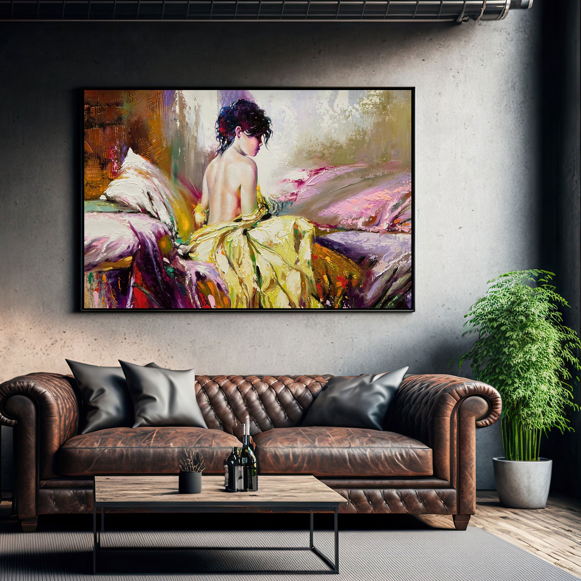 Women Canvas painting with frame Big Size Wall Art for living room,Bedroom,Drawing room,Hotels