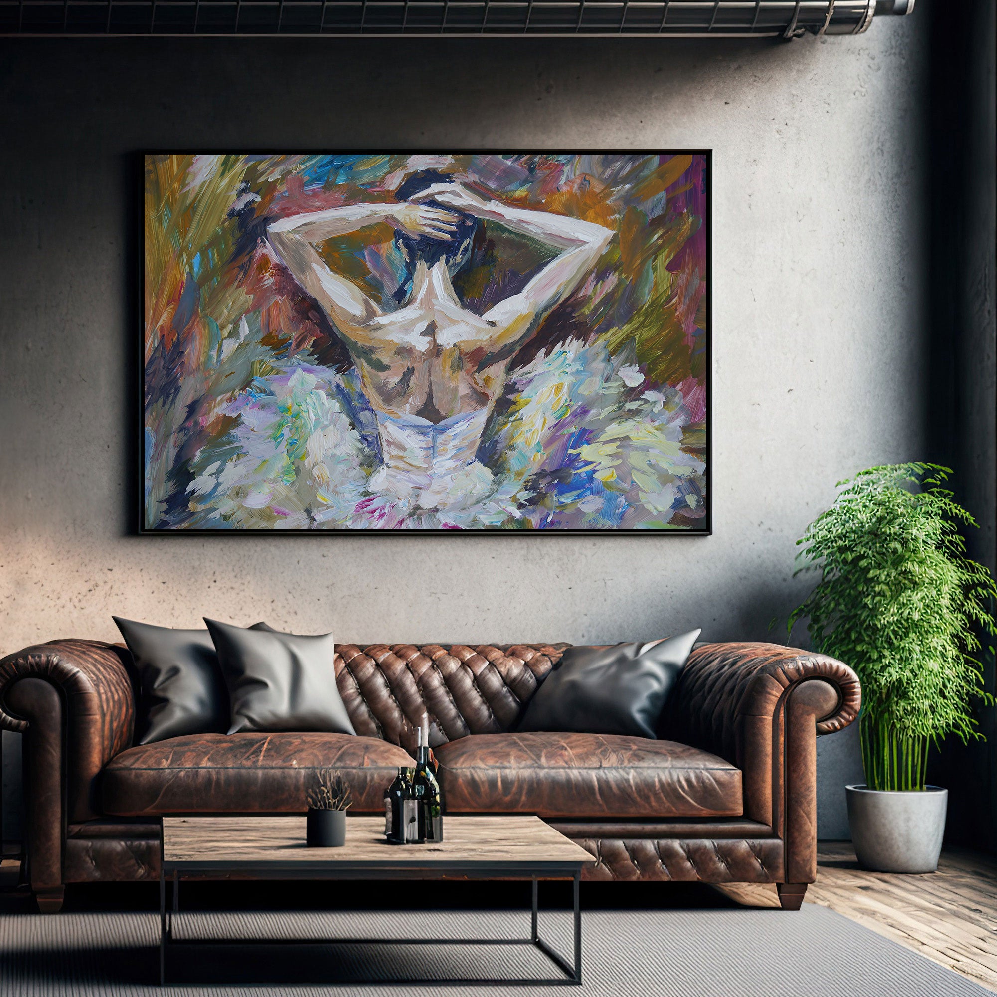 BallerinaAbstract Canvas painting with frame Big Size Wall Art for living room,Bedroom,Drawing room,Hotels