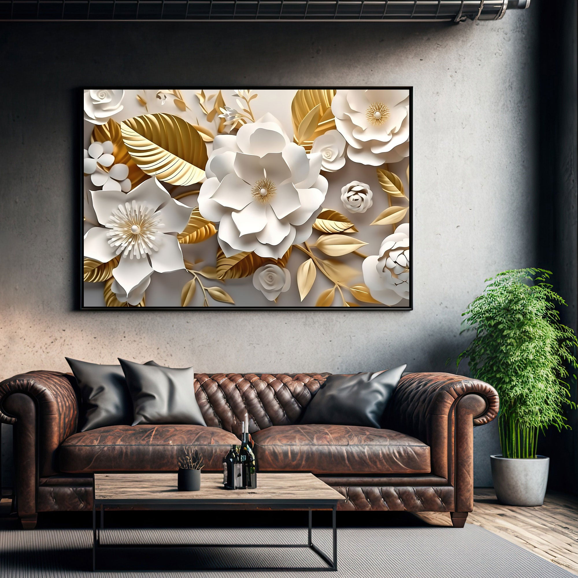 Colour flower Canvas painting with frame Big Size Wall Art for living room,Bedroom,Drawing room,Hotels