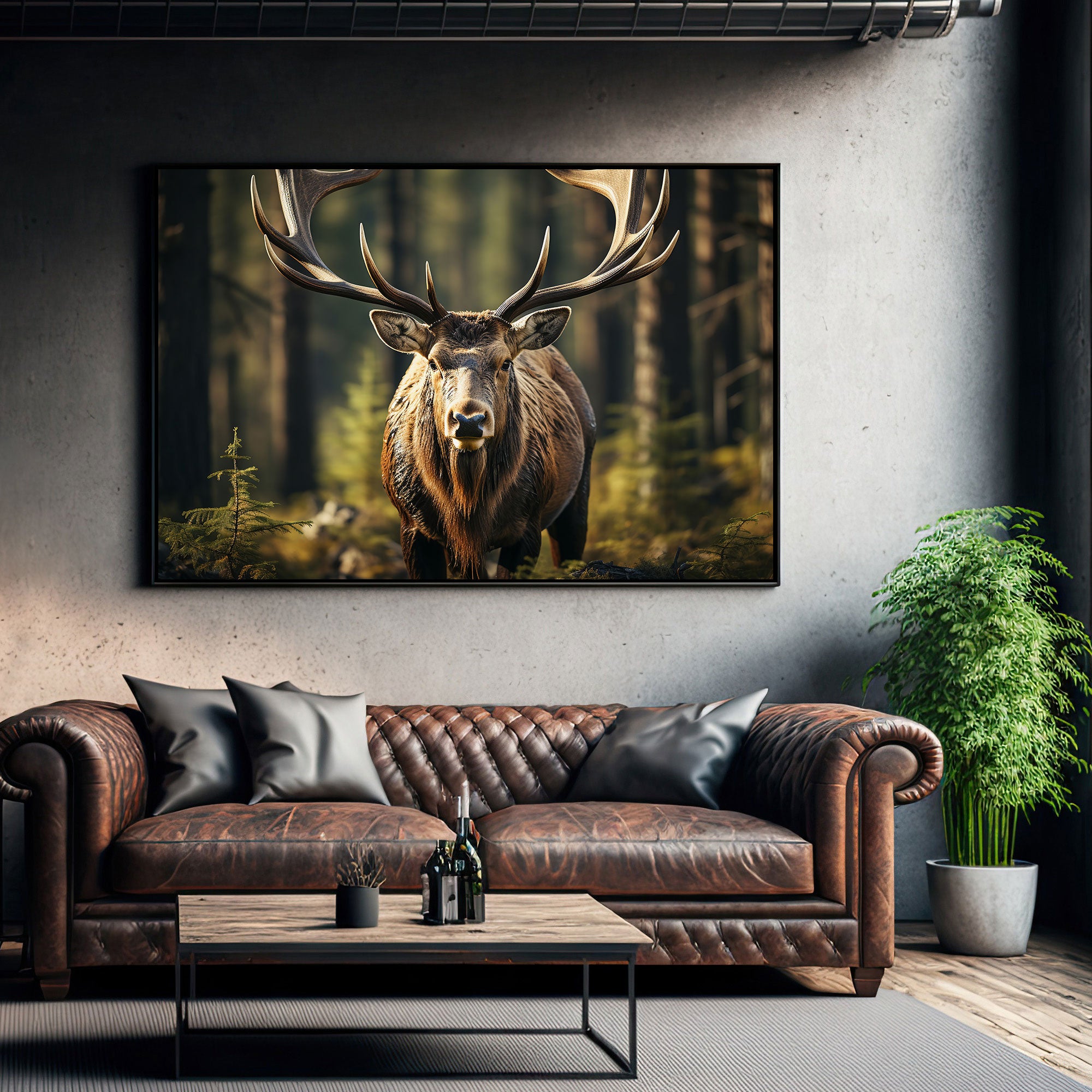 Deer Canvas painting with frame Big Size Wall Art for living room,Bedroom,Drawing room,Hotels