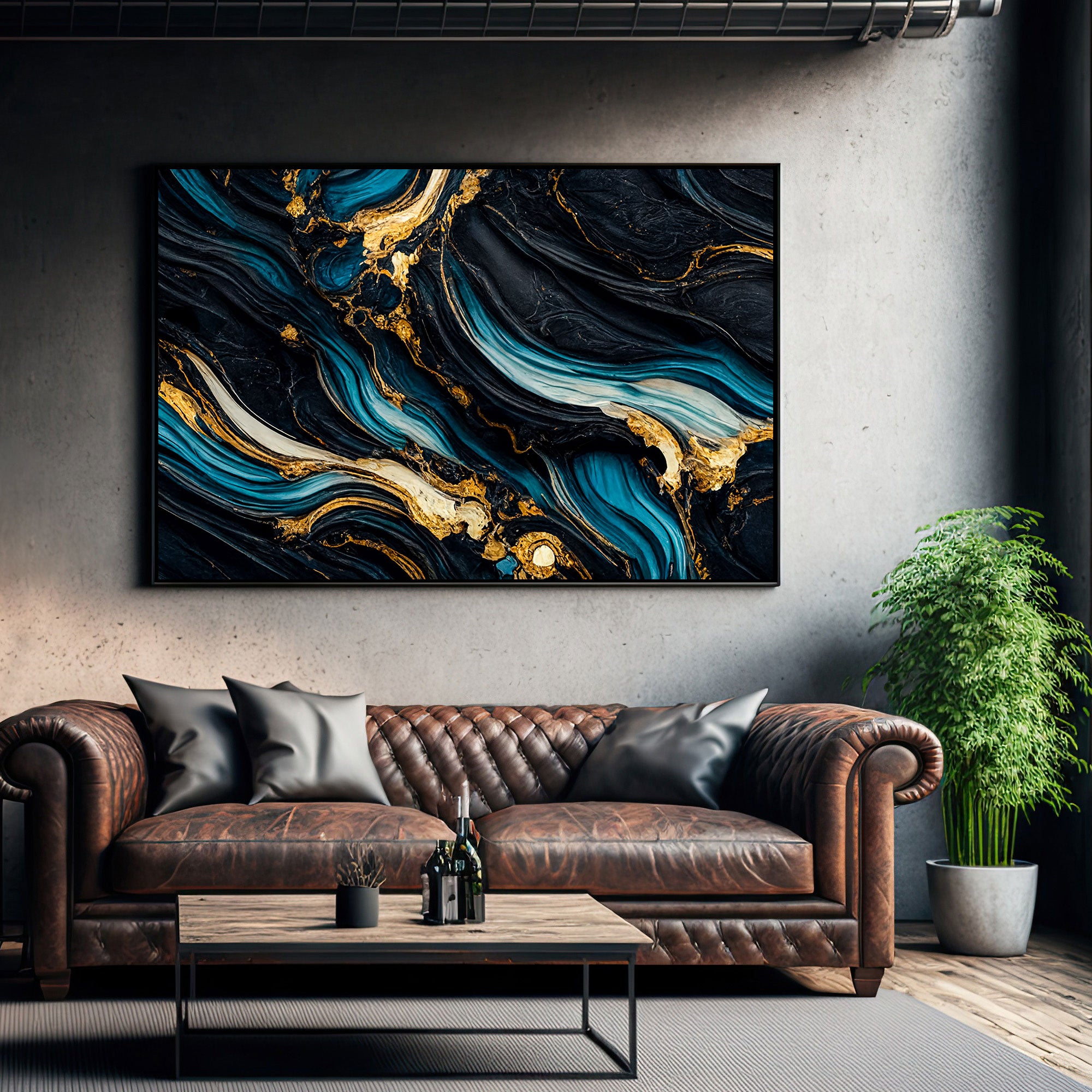 MarbleAbstract Canvas painting with frame Big Size Wall Art for living room,Bedroom,Drawing room,Hotels