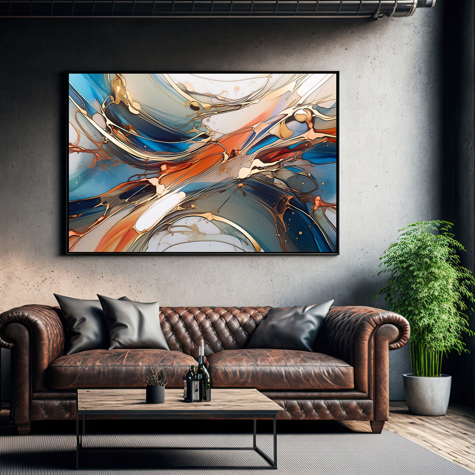 StylishAbstract Canvas painting with frame Big Size Wall Art for living room,Bedroom,Drawing room,Hotels