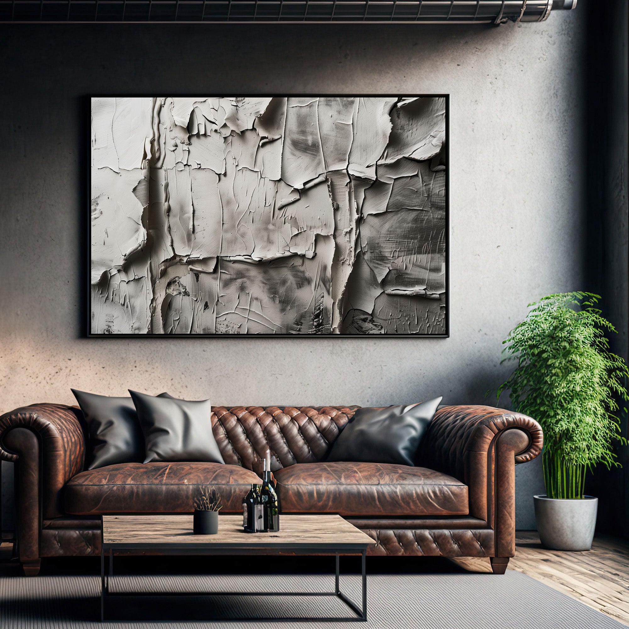 White stucco wallAbstract Canvas painting with frame Big Size Wall Art for living room,Bedroom,Drawing room,Hotels