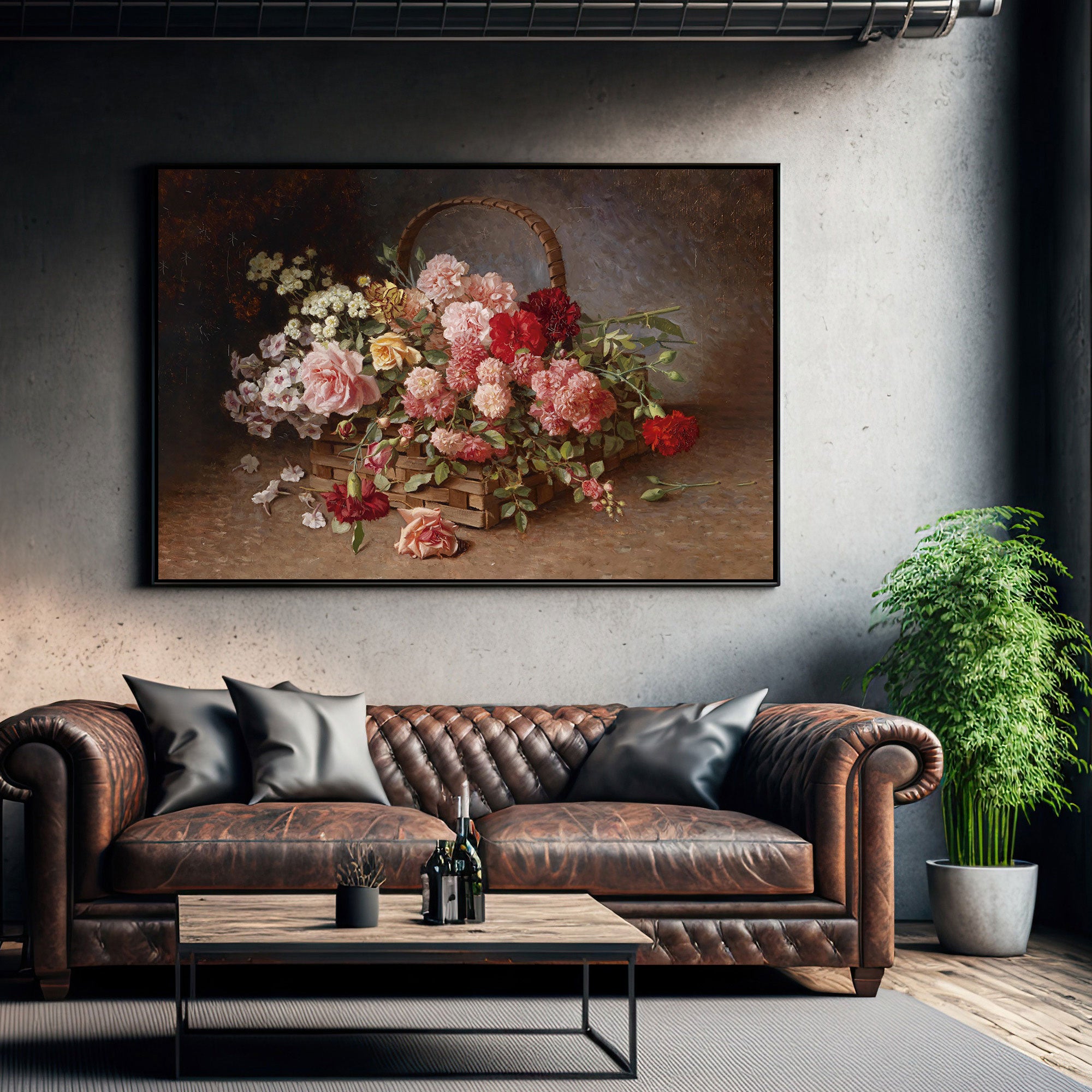 FlowersAbstract Canvas painting with frame Big Size Wall Art for living room,Bedroom,Drawing room,Hotels