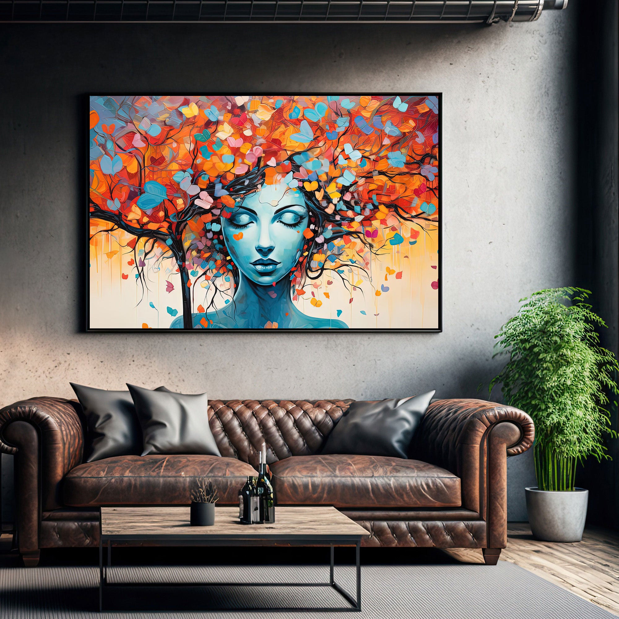 Abstract Women Canvas painting with frame Big Size Wall Art for living room,Bedroom,Drawing room,Hotels
