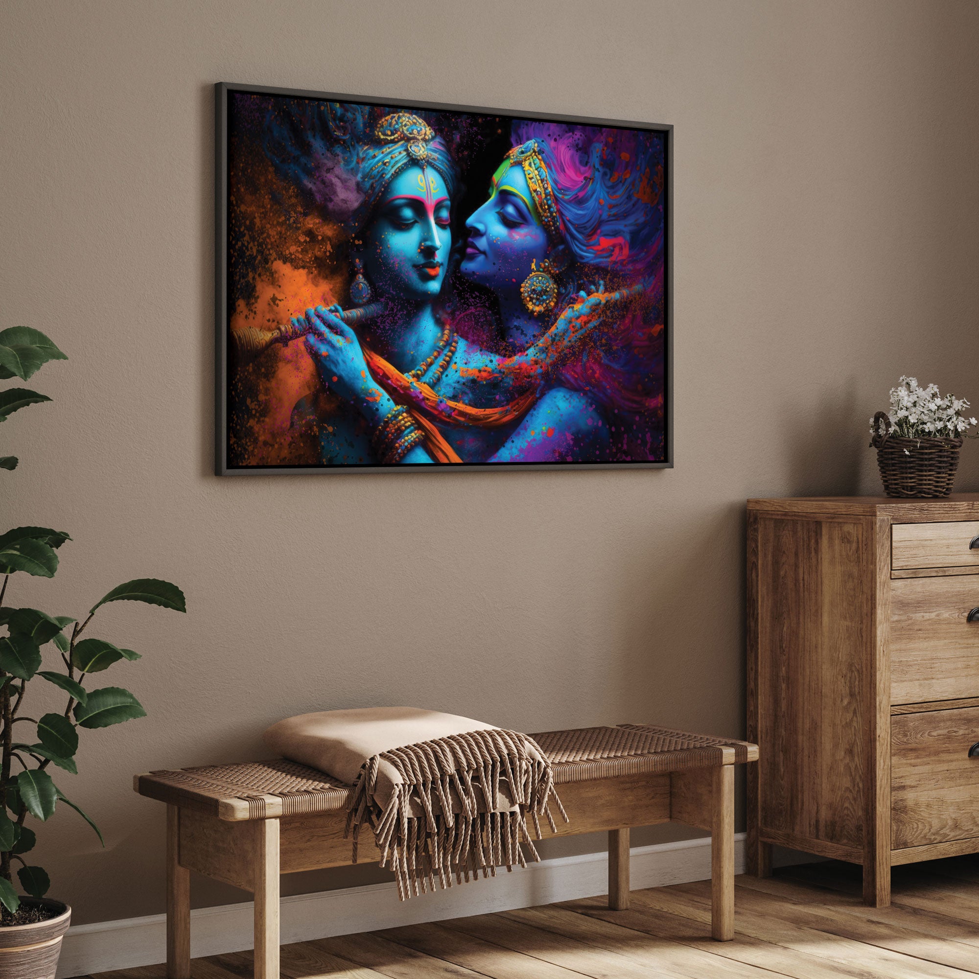 Radha krishna love Canvas painting Big Size Wall Art for living room,Bedroom,Drawing room,Hotels