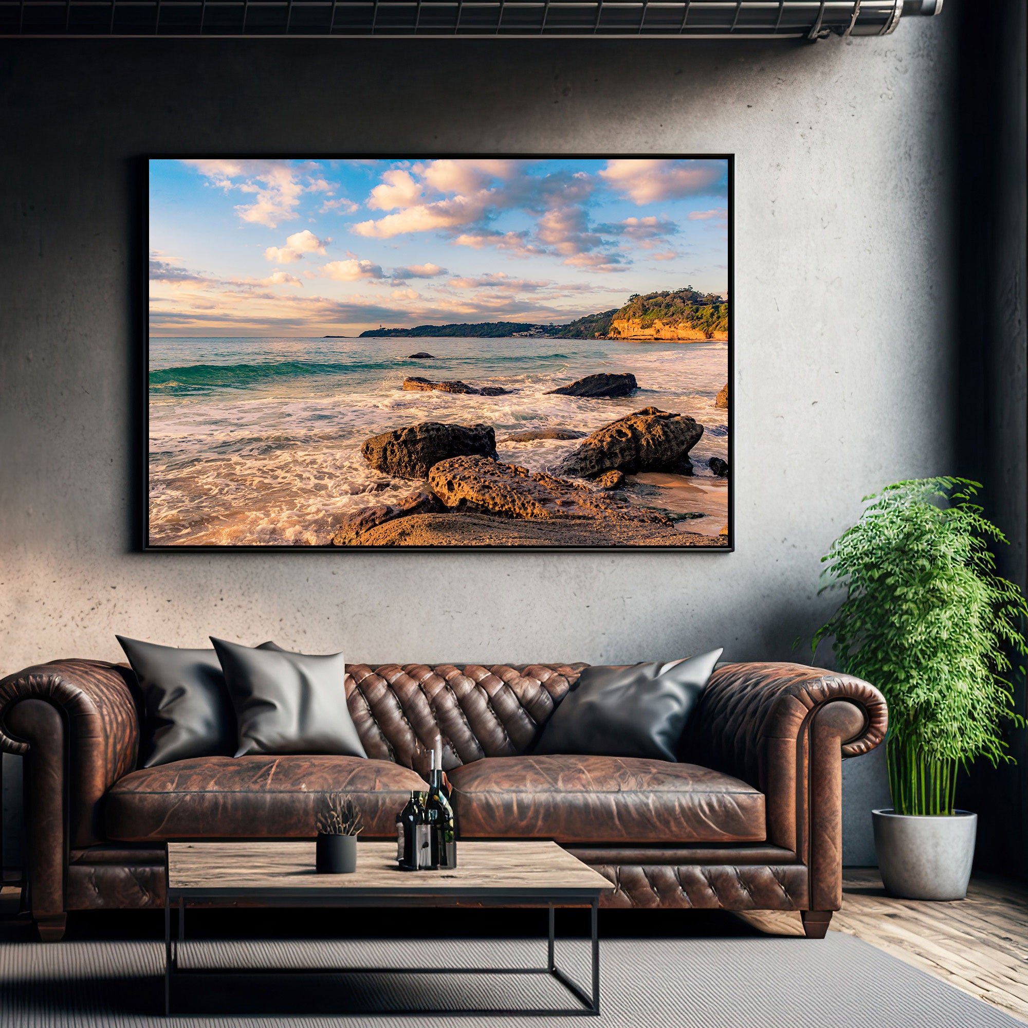 Seaside Canvas painting with frame Big Size Wall Art for living room,Bedroom,Drawing room,Hotels