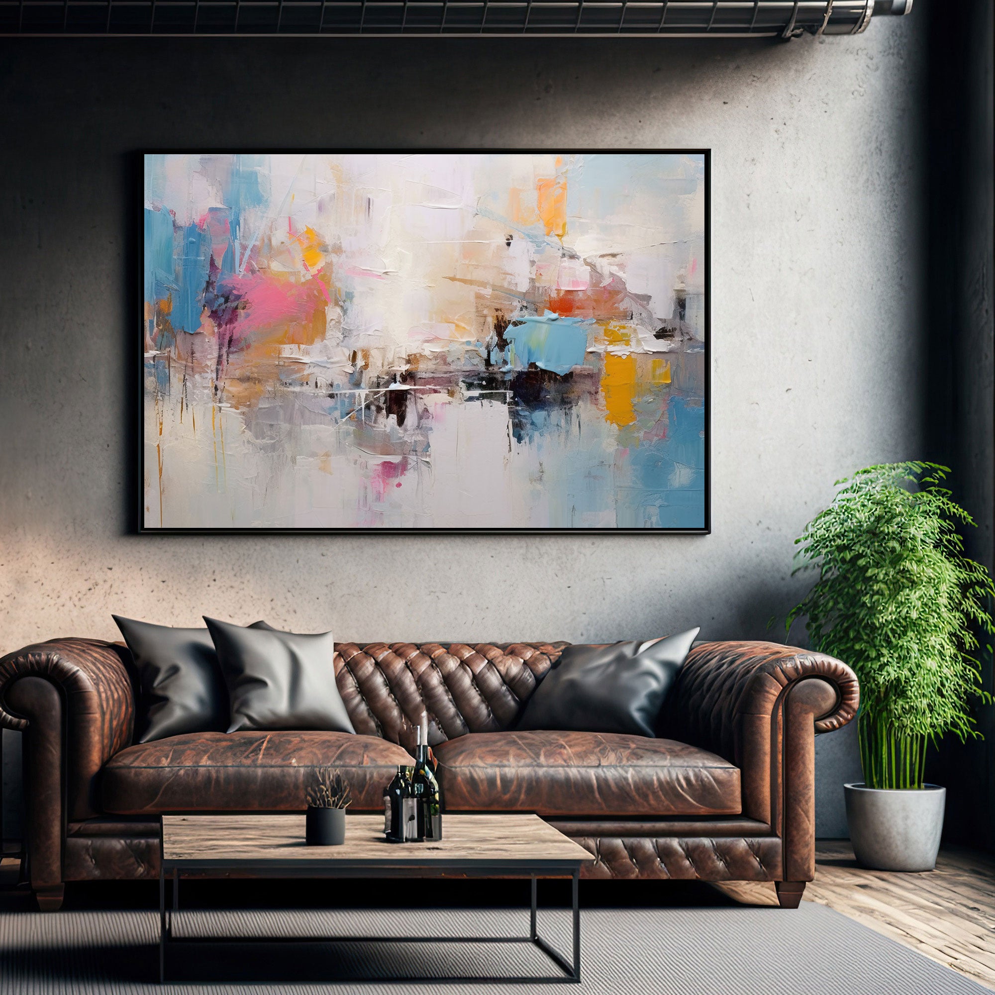 Modern Abstract Canvas painting with frame Big Size Wall Art for living room,Bedroom,Drawing room,Hotels