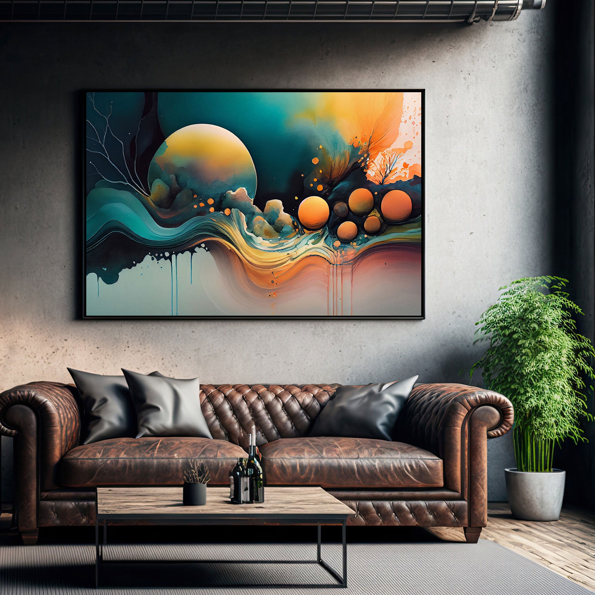Multicolor Canvas painting with frame Big Size Wall Art for living room,Bedroom,Drawing room,Hotels