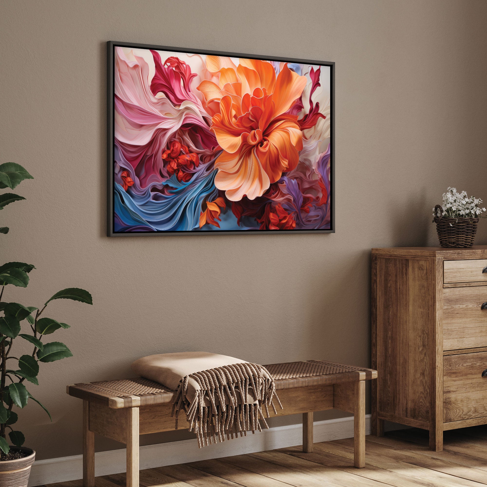 Modern Abstract Canvas painting with frame Big Size Wall Art for living room, Bedroom,Drawing room,Hotels