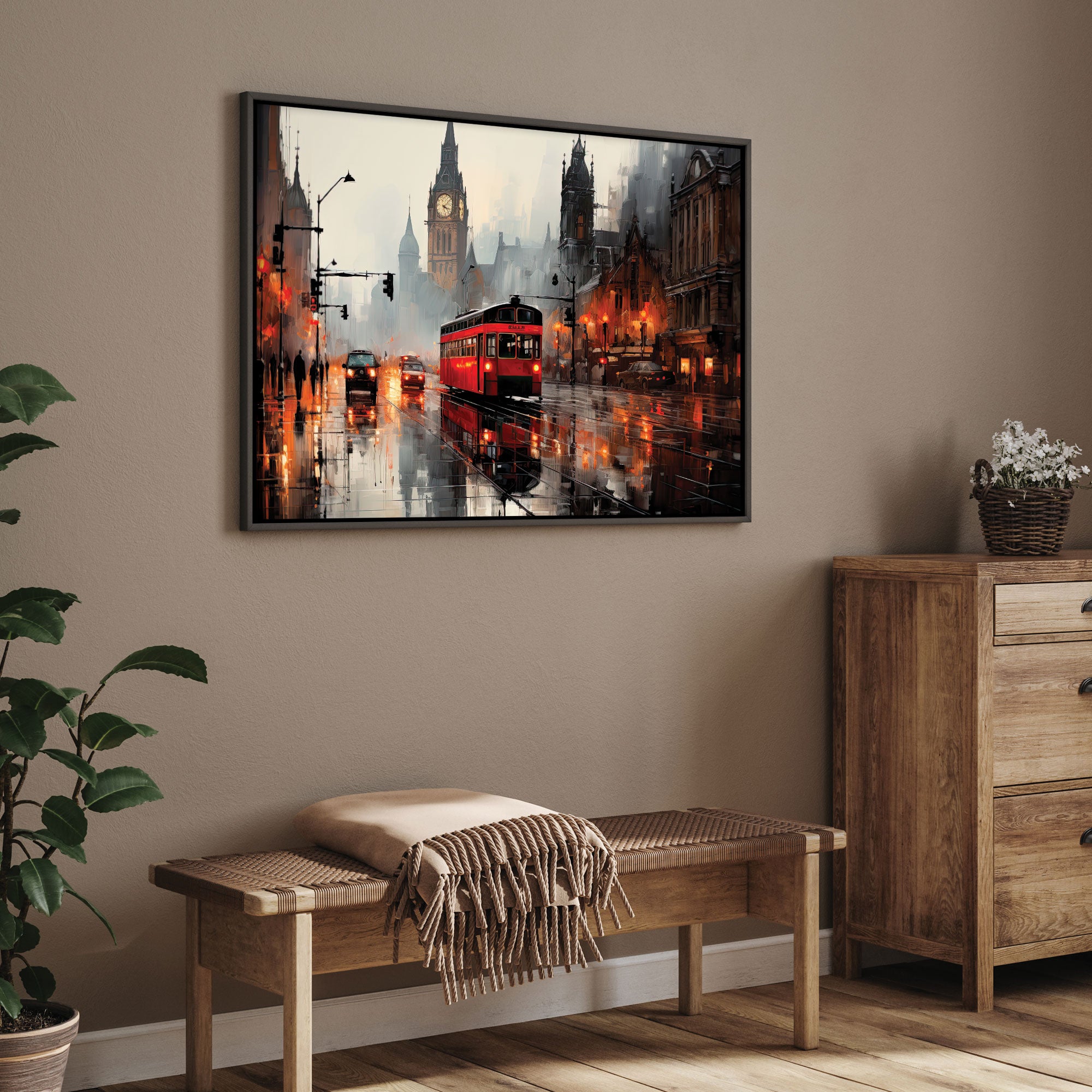 Vintage trainAbstract Canvas painting with frame Big Size Wall Art for living room,Bedroom,Drawing room,Hotels
