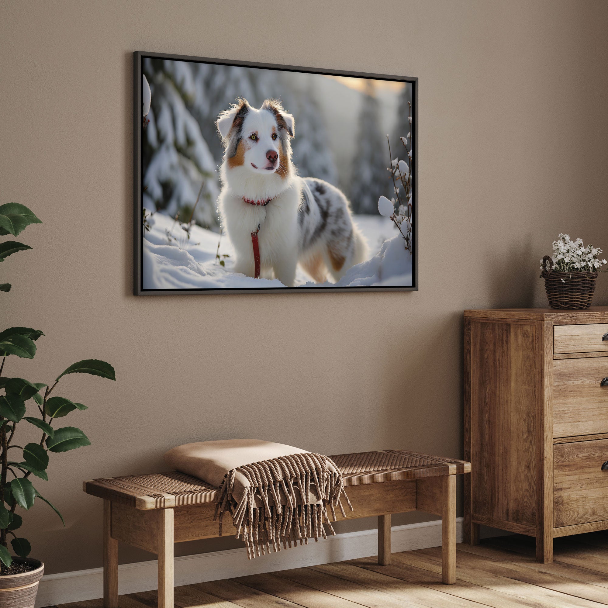 Dog Canvas painting with frame Big Size Wall Art for living room,Bedroom,Drawing room,Hotels