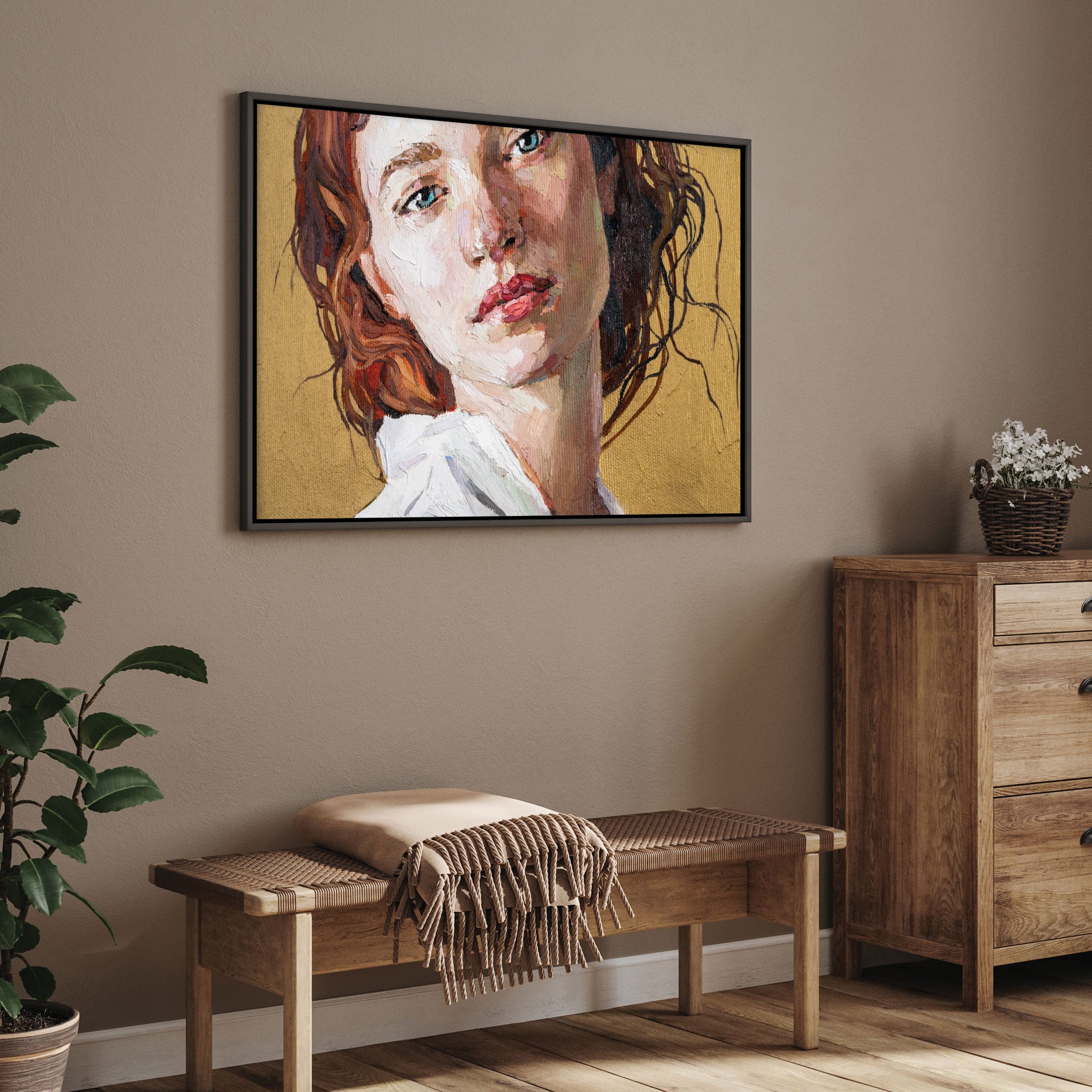 WomenAbstract Canvas painting with frame Big Size Wall Art for living room,Bedroom,Drawing room,Hotels